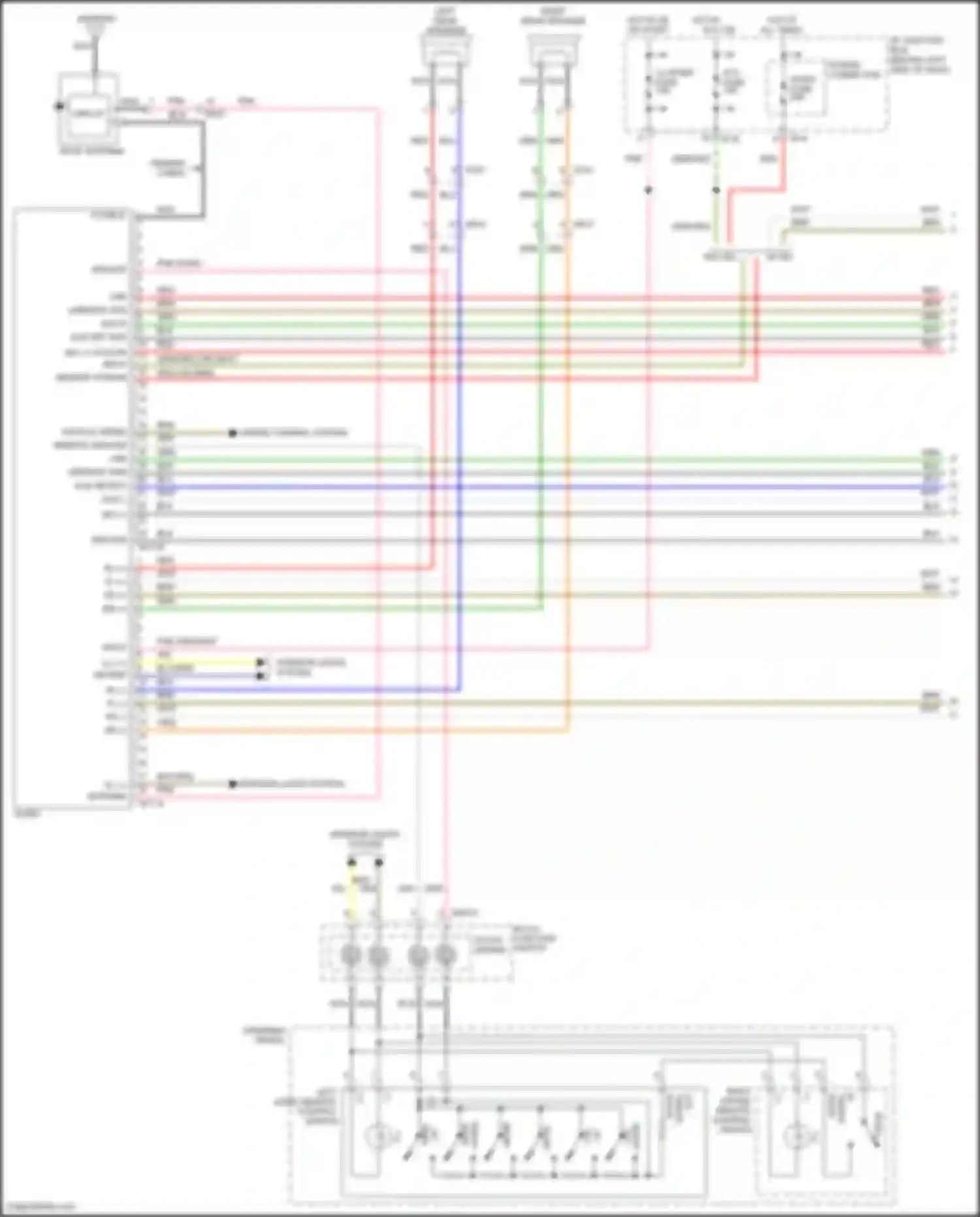 Wiring diagram left audio remote control switch for Kia Rio III (2011-2015) (2 of 4)