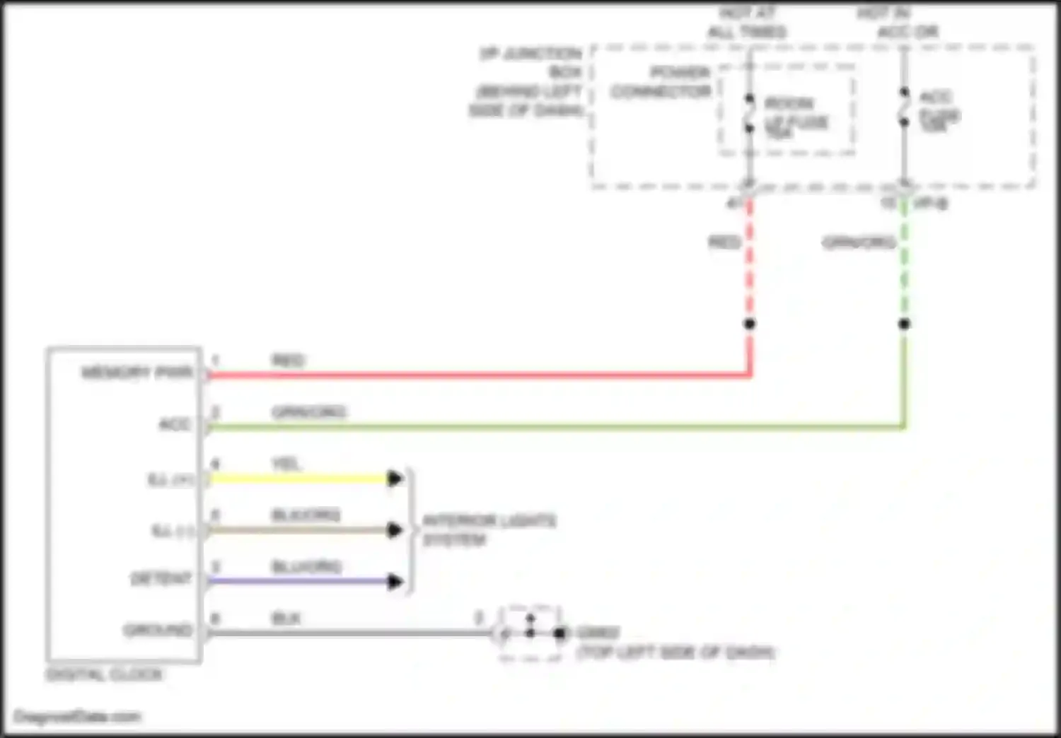 Wiring diagram memory pwr for Kia Rio III (2011-2015) (1 of 3)