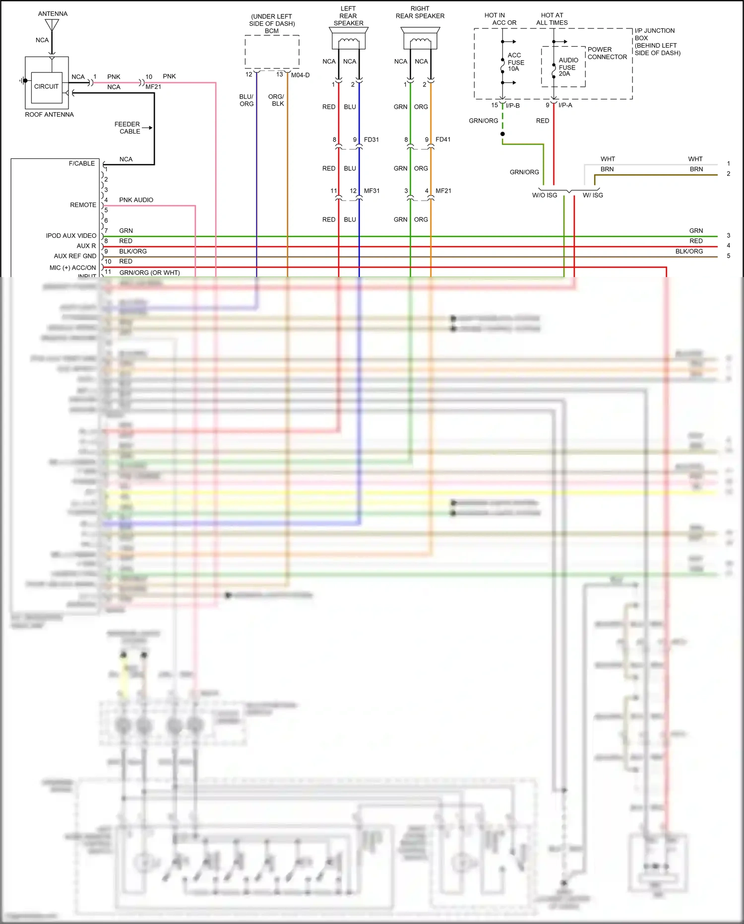 Wiring diagram mic + mic - for Kia Rio III (2011-2015) (4 of 6)