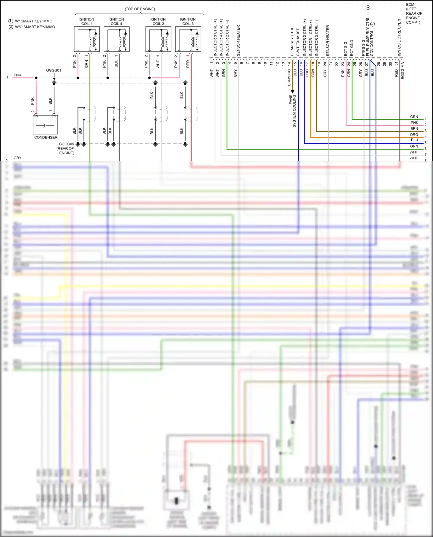 Kia Rio III (2011-2015) oxygen sensor (down) wiring diagram  (2 of 2)