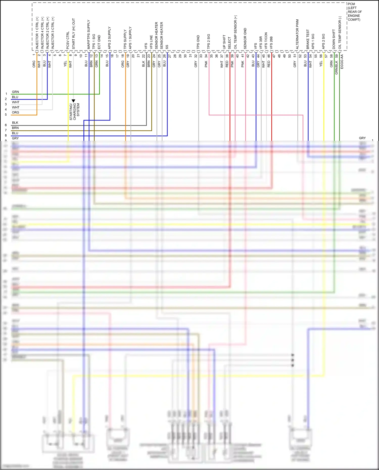 Kia Rio III (2011-2015) oxygen sensor (down) wiring diagram  (1 of 2)