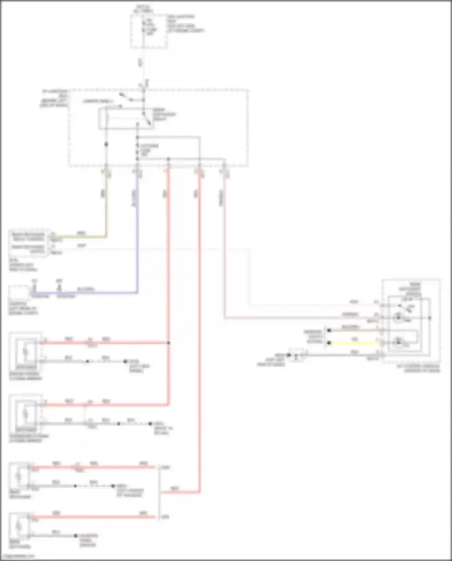Wiring diagram passenger power outside mirror for Kia Rio III (2011-2015) (2 of 9)