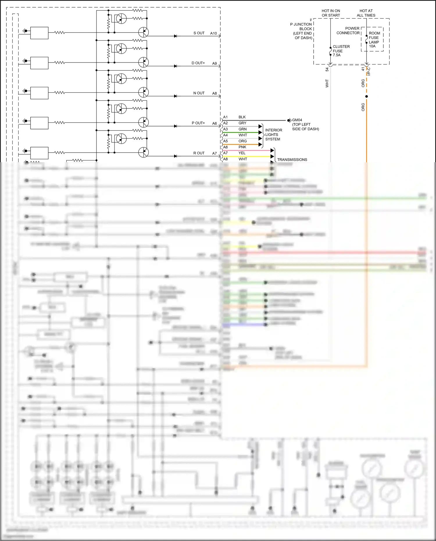 Wiring diagram shift register for Kia Rio IV facelift (2020-2024) (1 of 1)