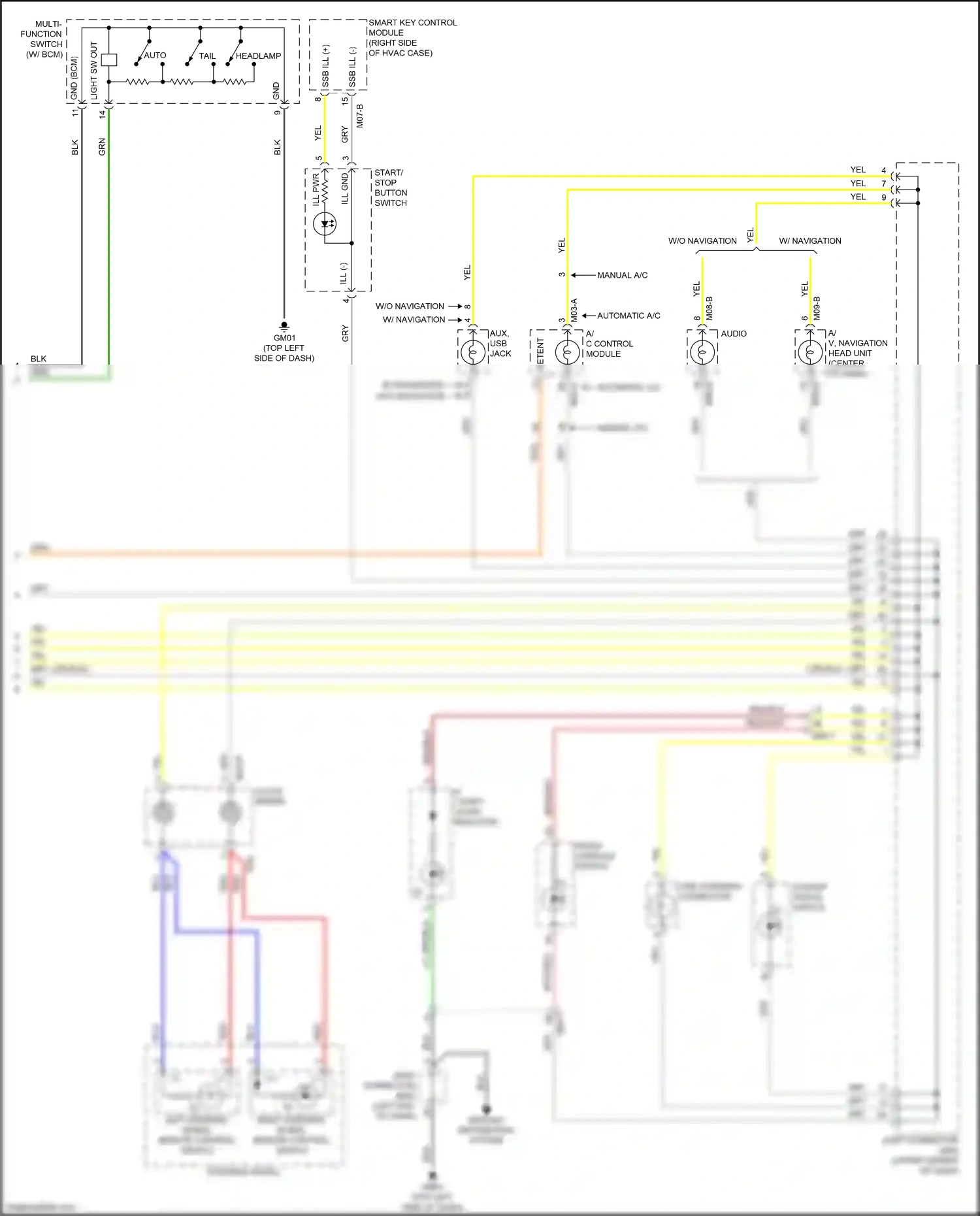Kia Rio IV (2017-2020) front console switch wiring diagram  (4 of 4)