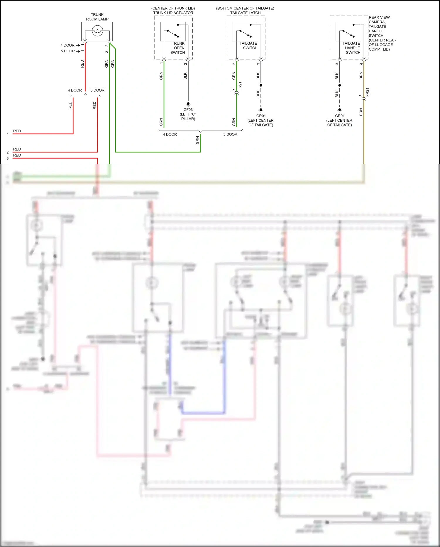 Kia Rio IV (2017-2020) tailgate handle switch wiring diagram  (1 of 5)