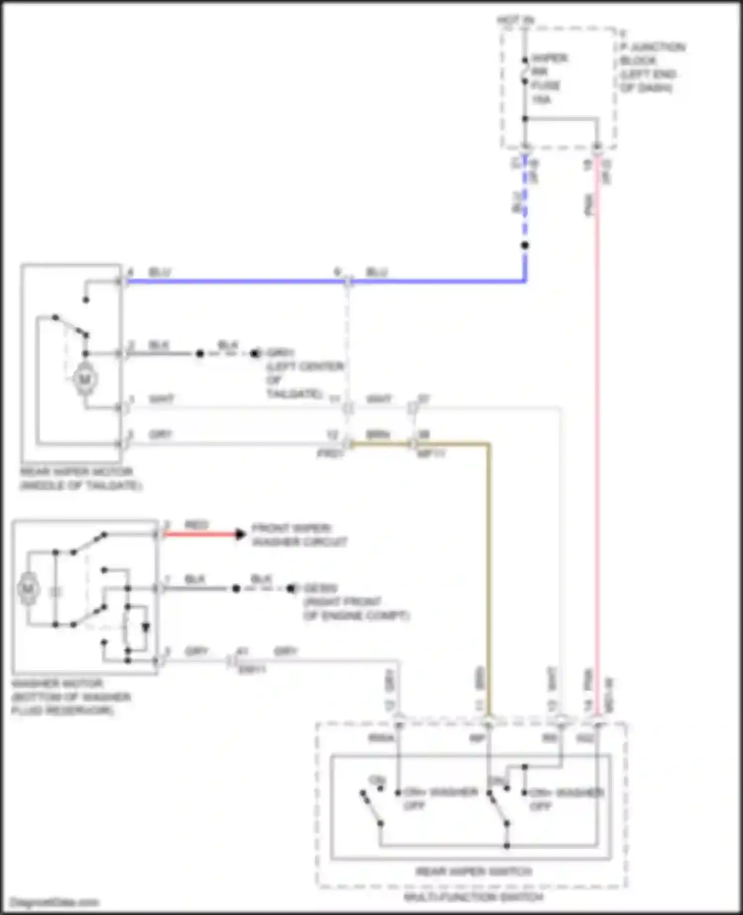 Wiring diagram wiper rr fuse for Kia Rio IV (2017-2020) (3 of 3)