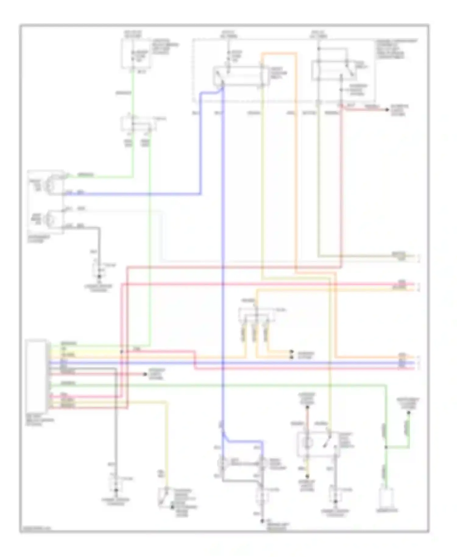 Sedona Kia I (1998-2006): Headlamps circuit, with drl (1 of 2)