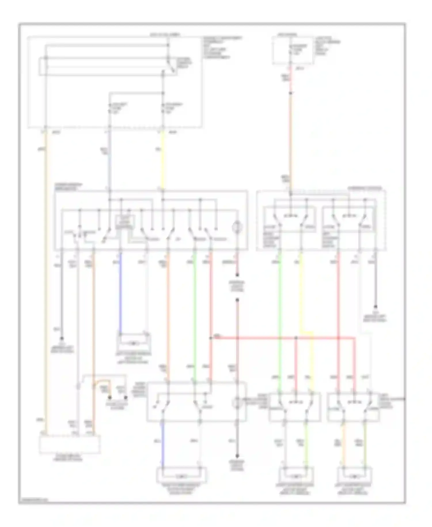 Sedona Kia I (1998-2006): Power windows circuit