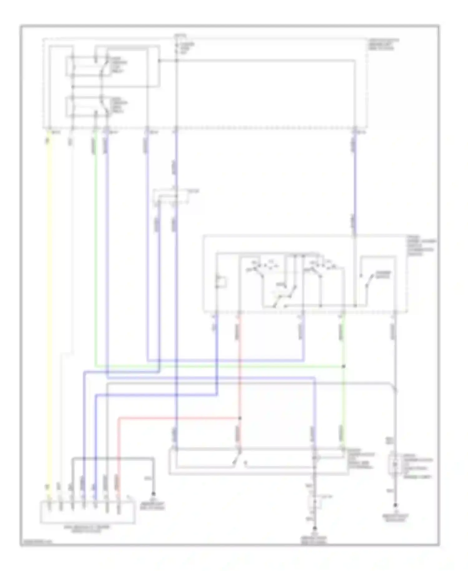 Sedona Kia I (1998-2006): Front wiper/washer circuit, with rain sensor