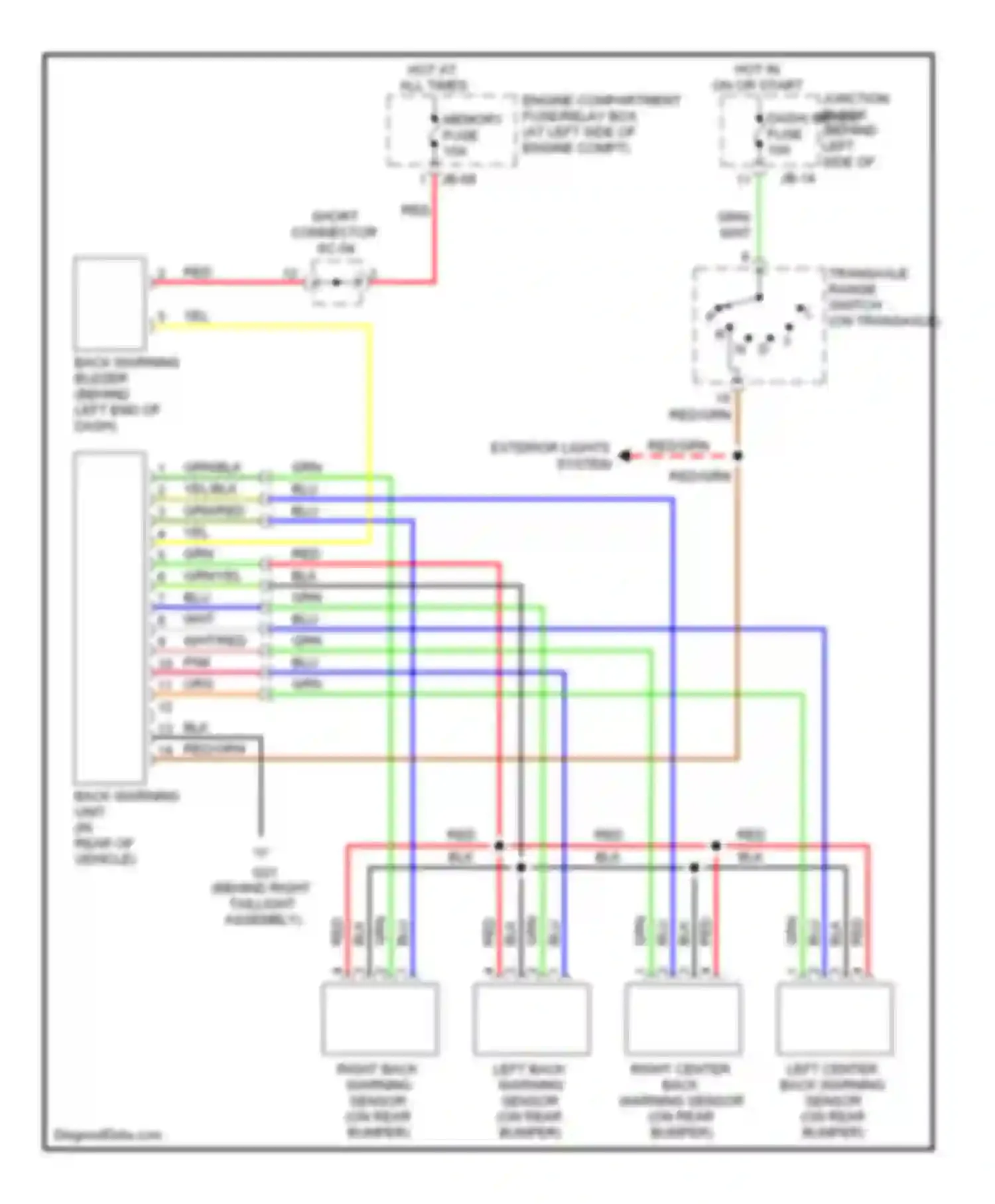 Wiring diagram red/grn for Kia Sedona I (1998-2006) (12 of 19)