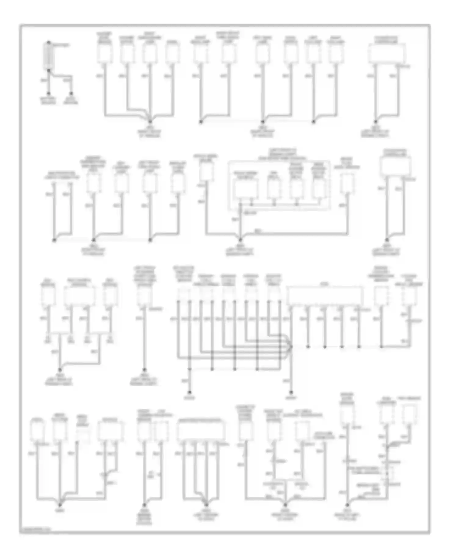 Sedona Kia II facelift (2010-2014): Ground distribution circuit (1 of 4)