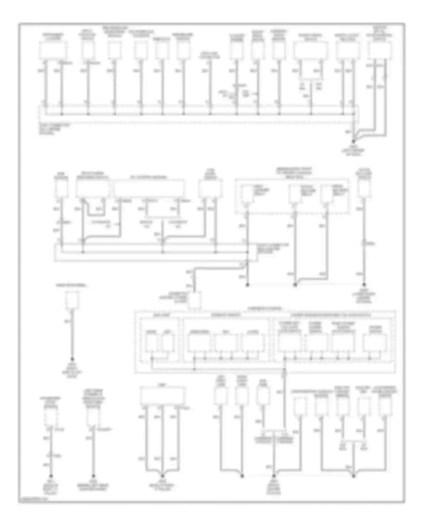 Sedona Kia II facelift (2010-2014): Ground distribution circuit (2 of 4)