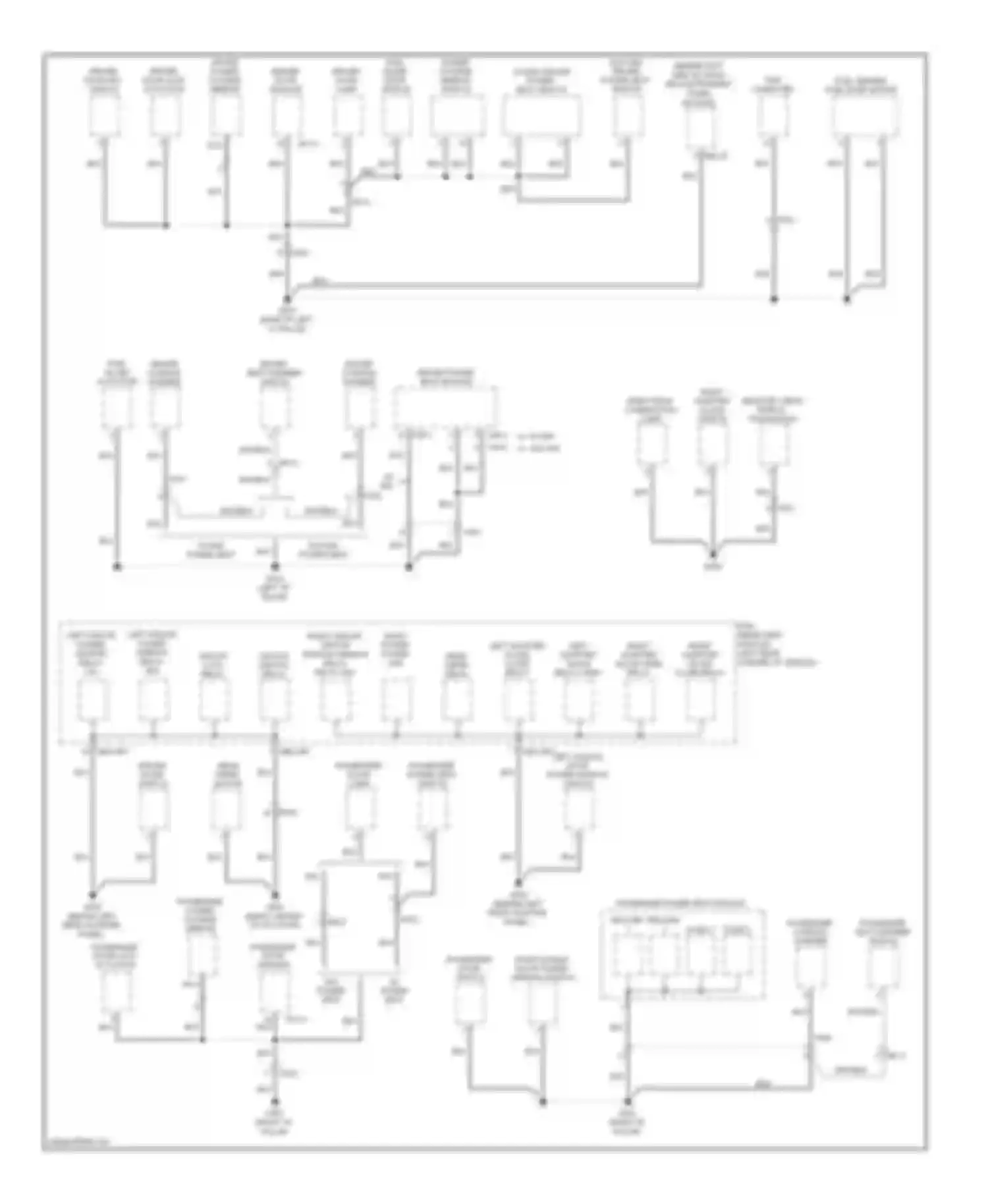 Sedona Kia II facelift (2010-2014): Ground distribution circuit (3 of 4)