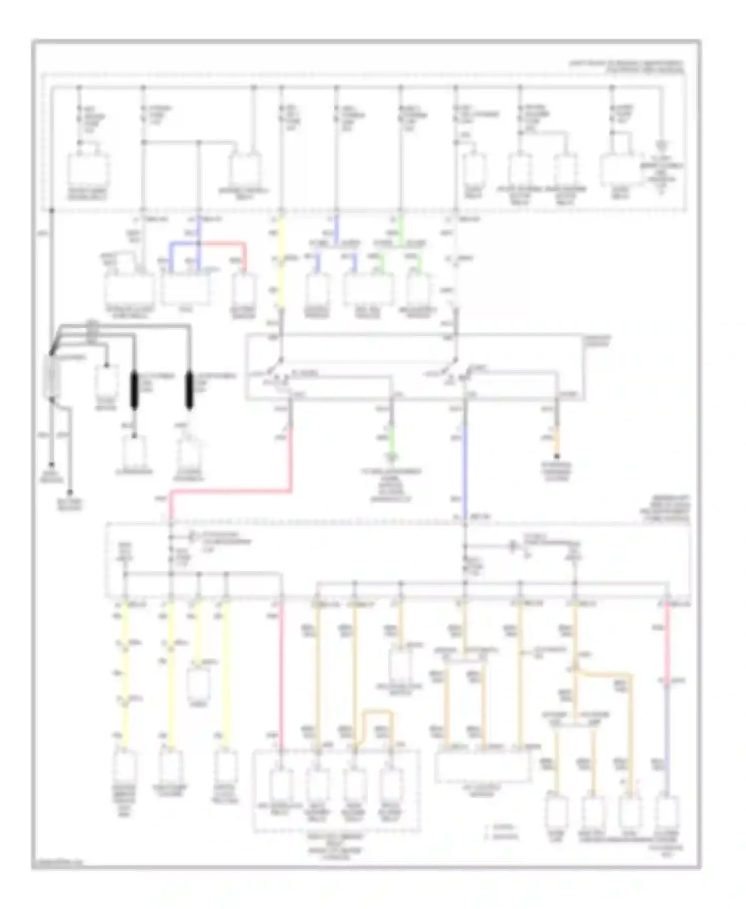 Sedona Kia II facelift (2010-2014): Power distribution circuit (1 of 4)