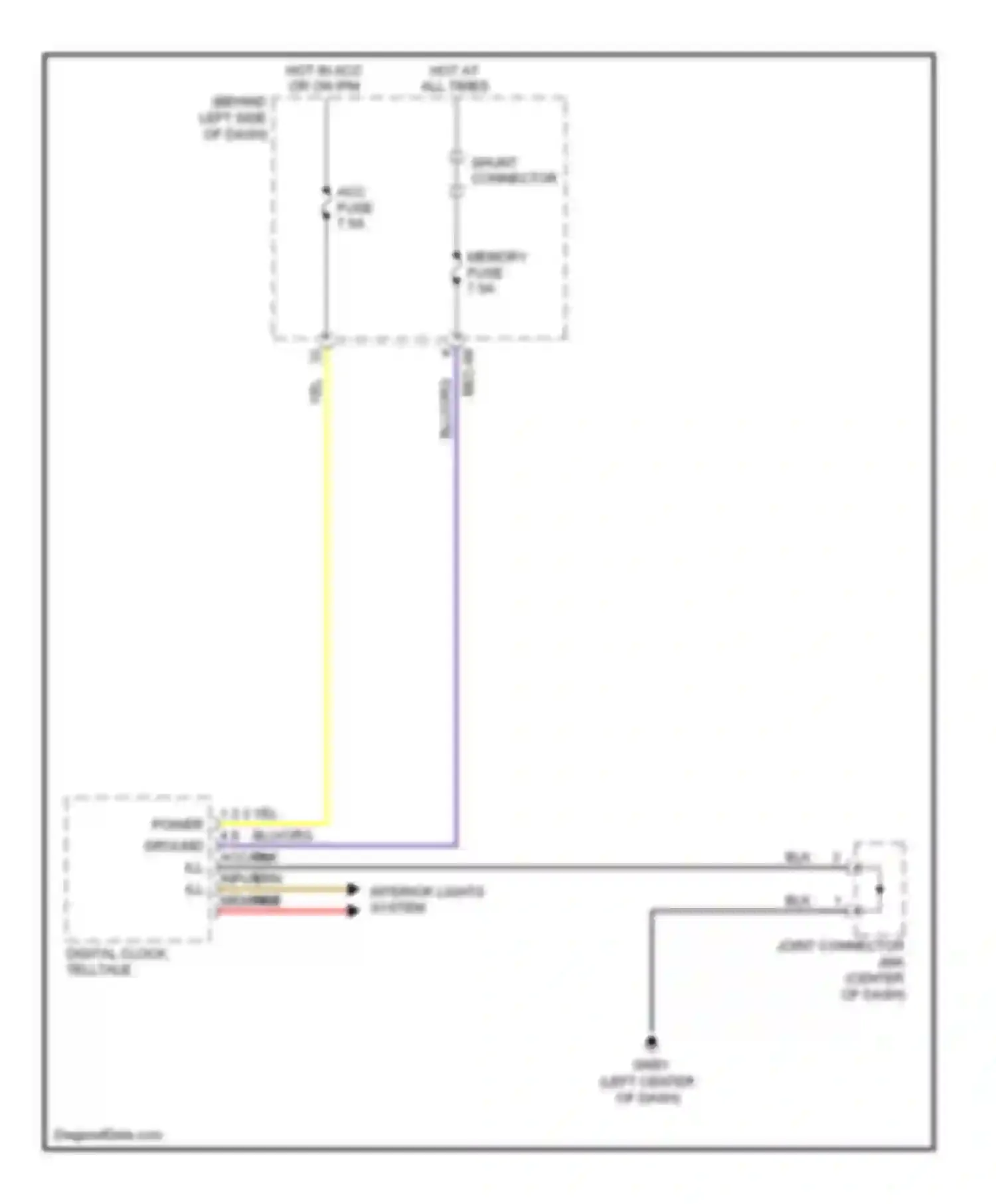 Wiring diagram 1 2 3 4 8 acc/on input memory power ground ill ill for Kia Sedona II facelift (2010-2014) (1 of 1)