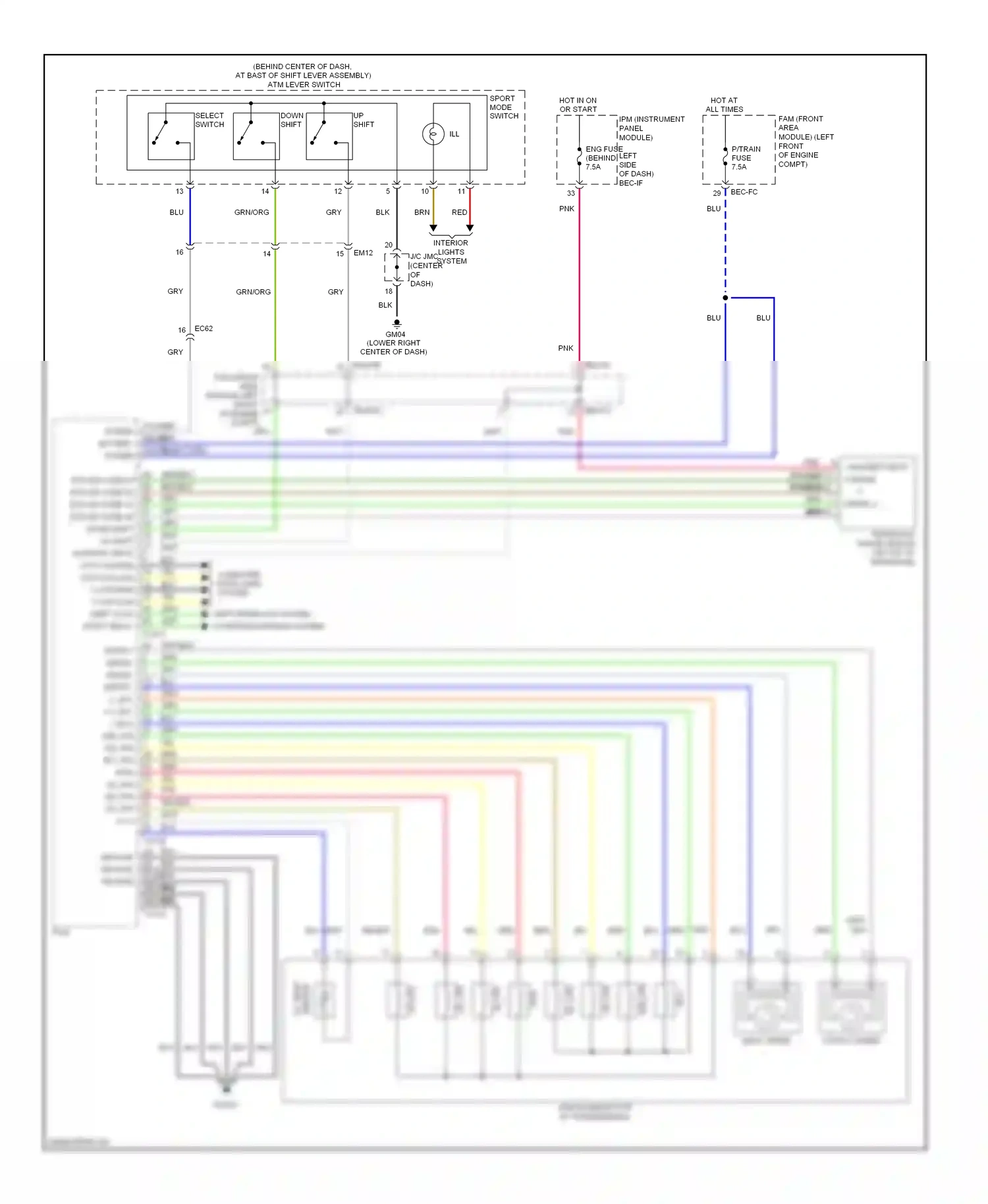 Kia Sedona II facelift (2010-2014) down shift wiring diagram  (1 of 2)