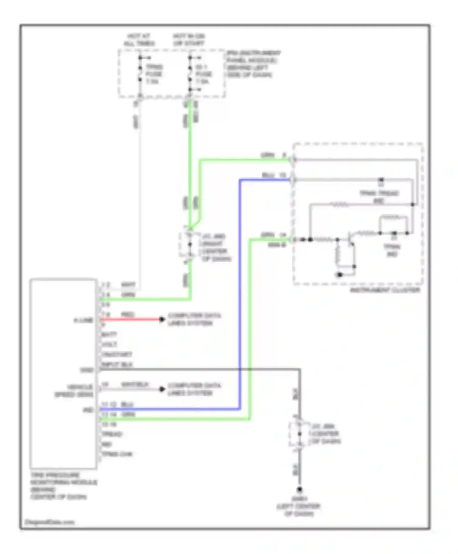 Wiring diagram tpms ind for Kia Sedona II facelift (2010-2014) (3 of 3)