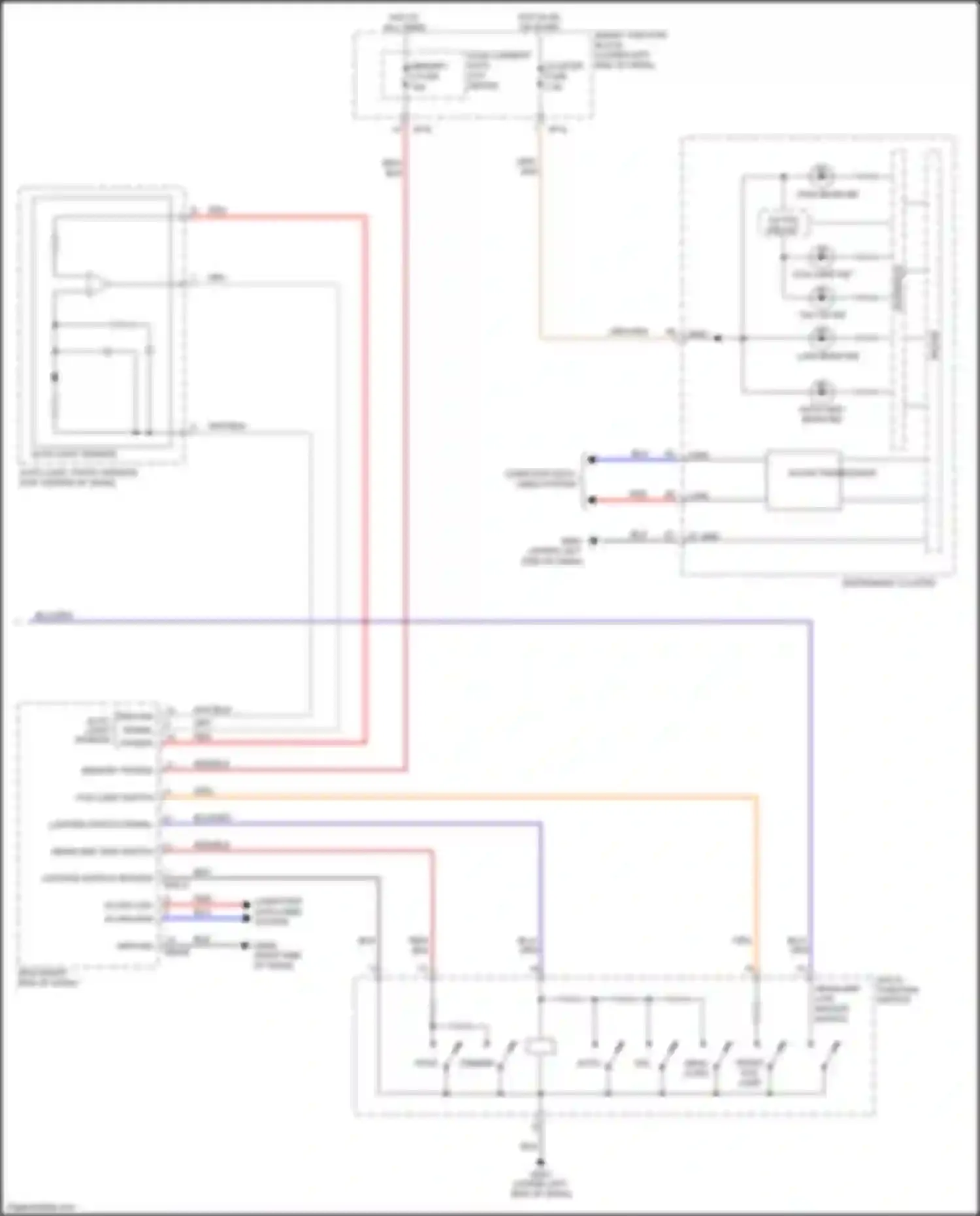 Wiring diagram fog lamp switch for Kia Sedona III (2014-2020) (1 of 3)