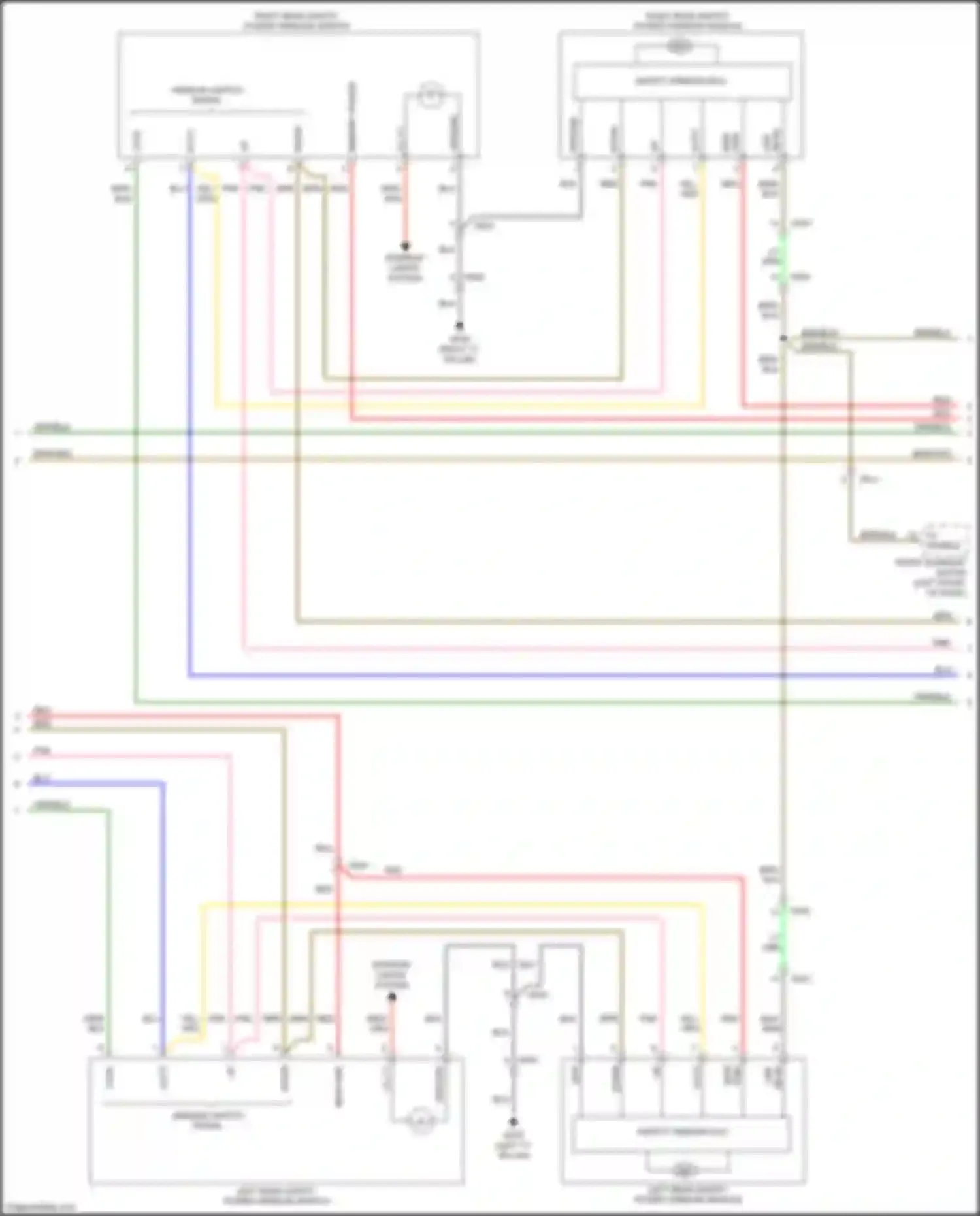 Wiring diagram left rear safety power window module for Kia Sedona III (2014-2020) (3 of 4)