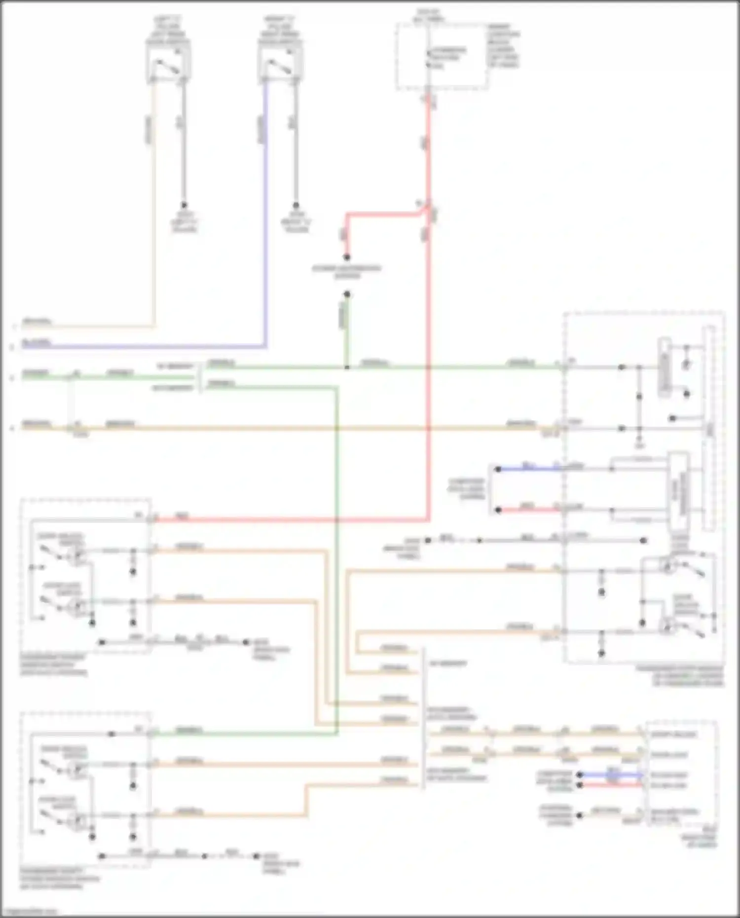 Wiring diagram passenger safety power window switch for Kia Sedona III (2014-2020) (1 of 7)