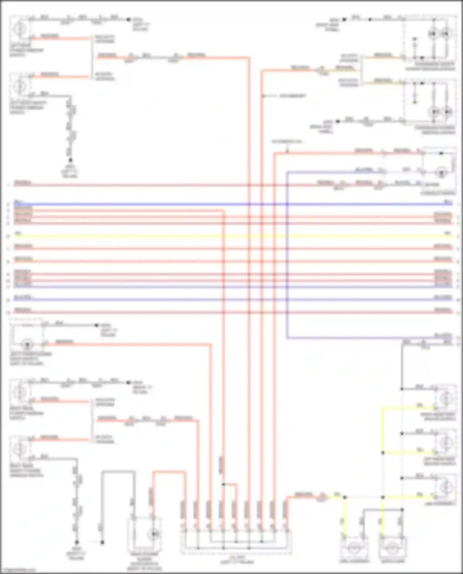 Wiring diagram right rear safety power window switch for Kia Sedona III (2014-2020) (2 of 6)