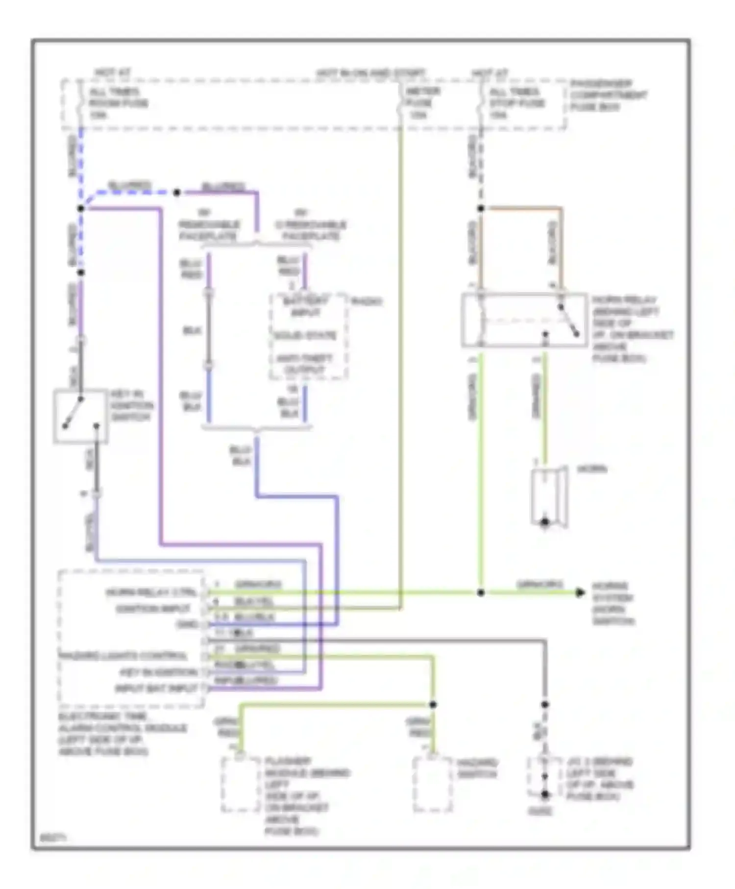 Sephia Kia I facelift (1994-1998): Anti-theft circuit