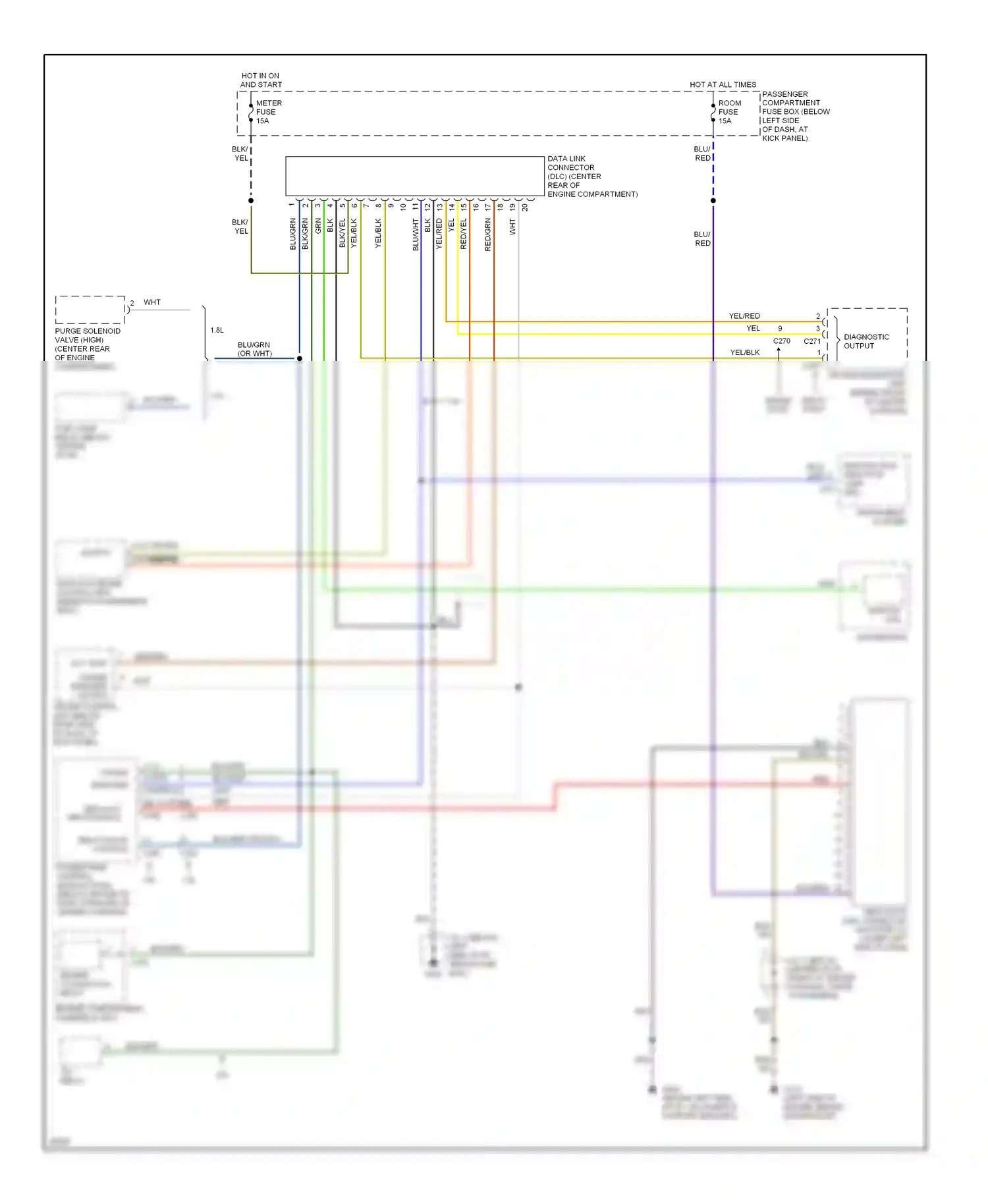 Computer data lines — Computer data lines. Kia Sephia I facelift (1994-1998)