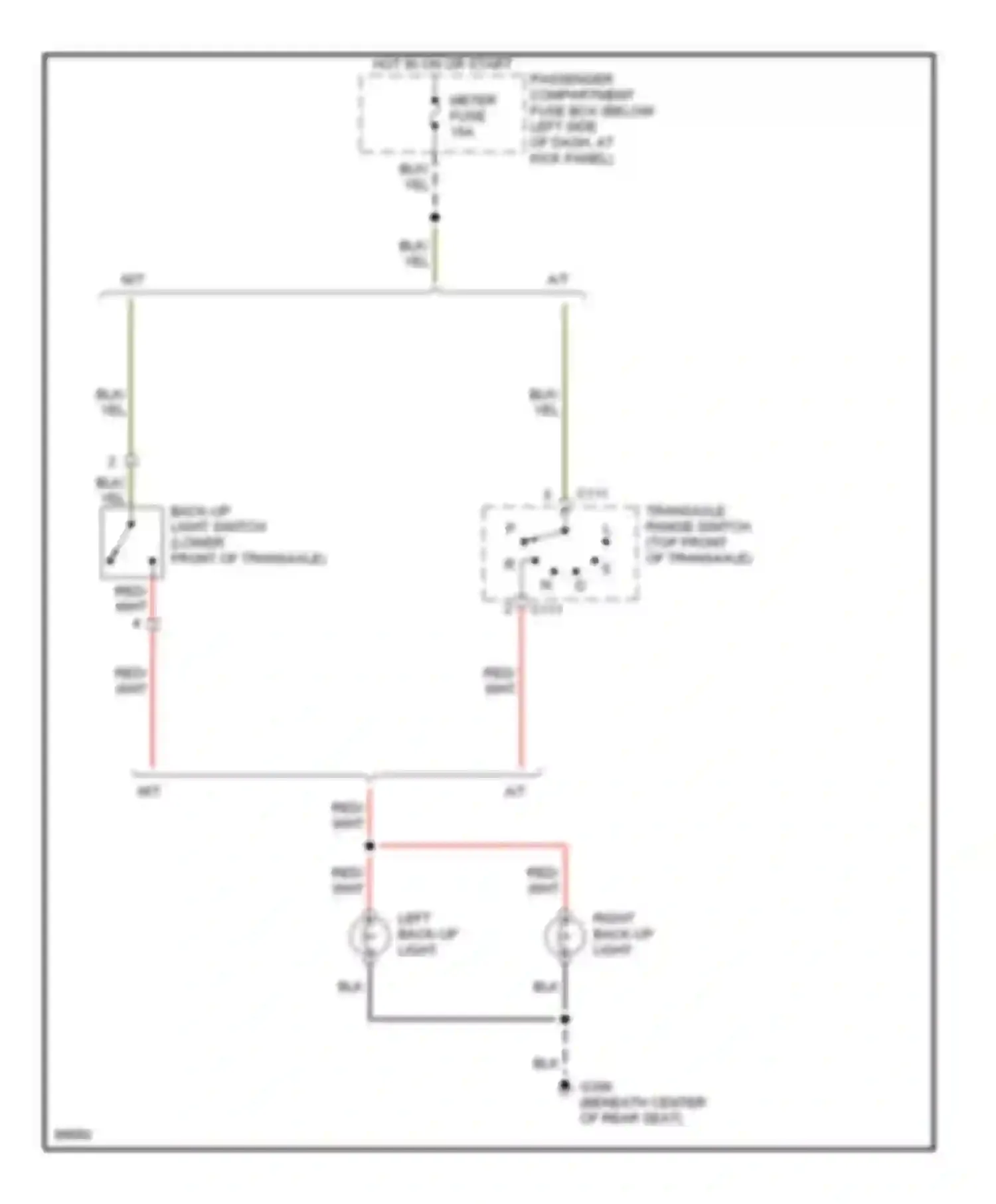 Sephia Kia I facelift (1994-1998): Back-up lamps circuit