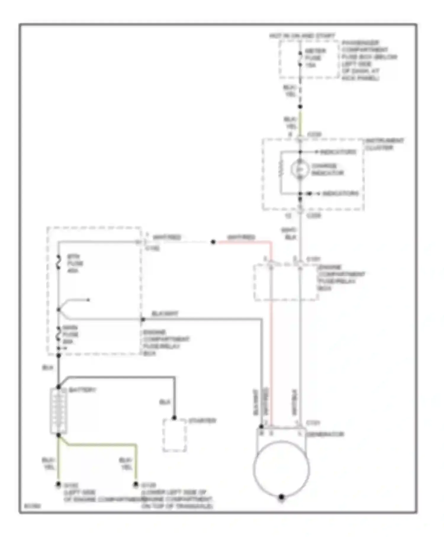 Wiring diagram charge indicator for Kia Sephia I facelift (1994-1998) (1 of 1)