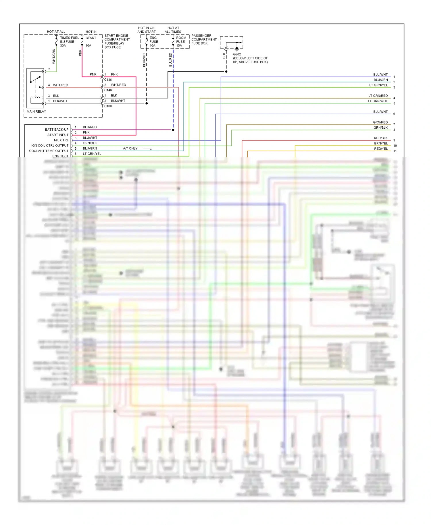 Kia Sephia I facelift (1994-1998) engine wiring diagram  (1 of 1)