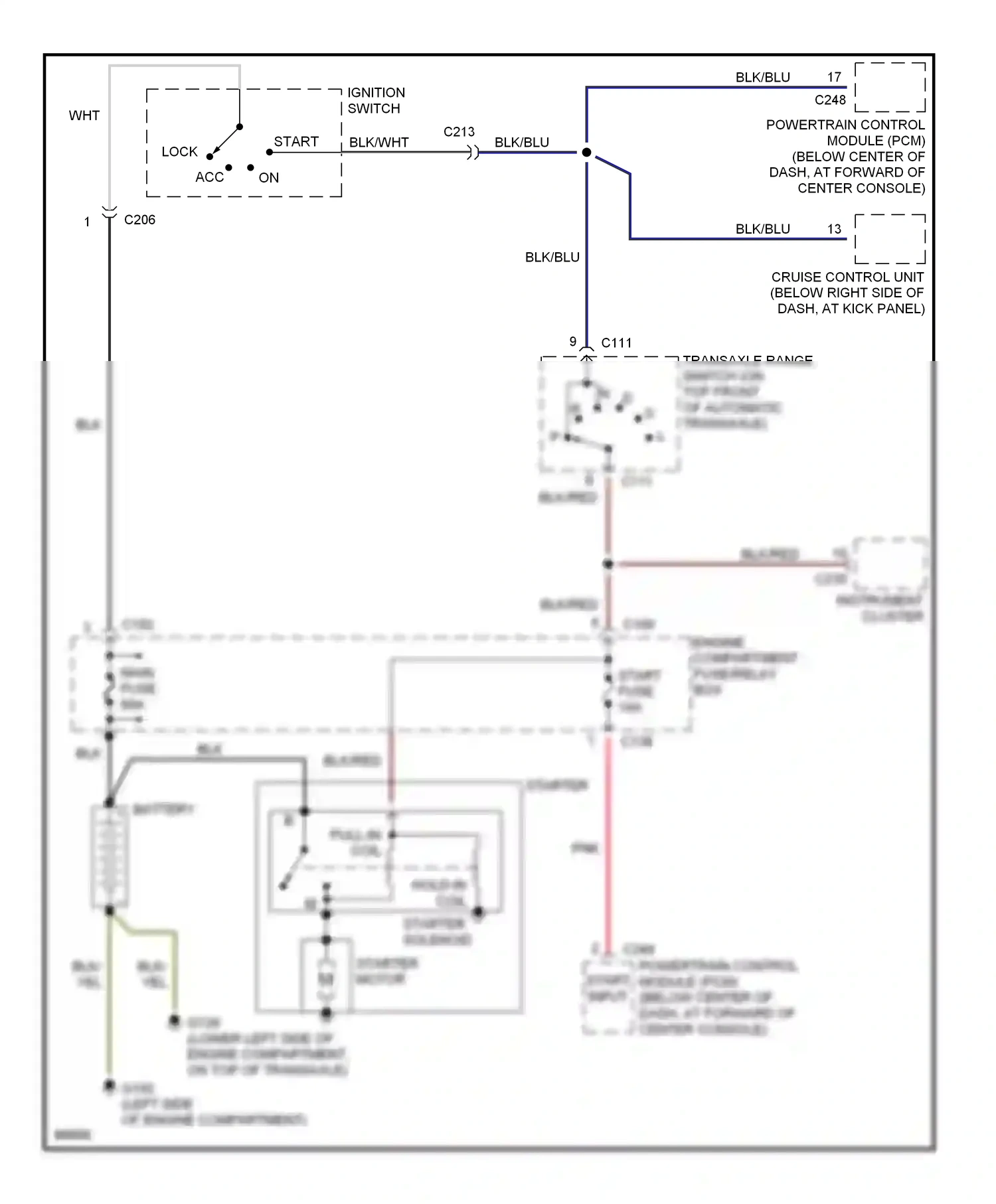 Kia Sephia I facelift (1994-1998) input wiring diagram  (2 of 3)