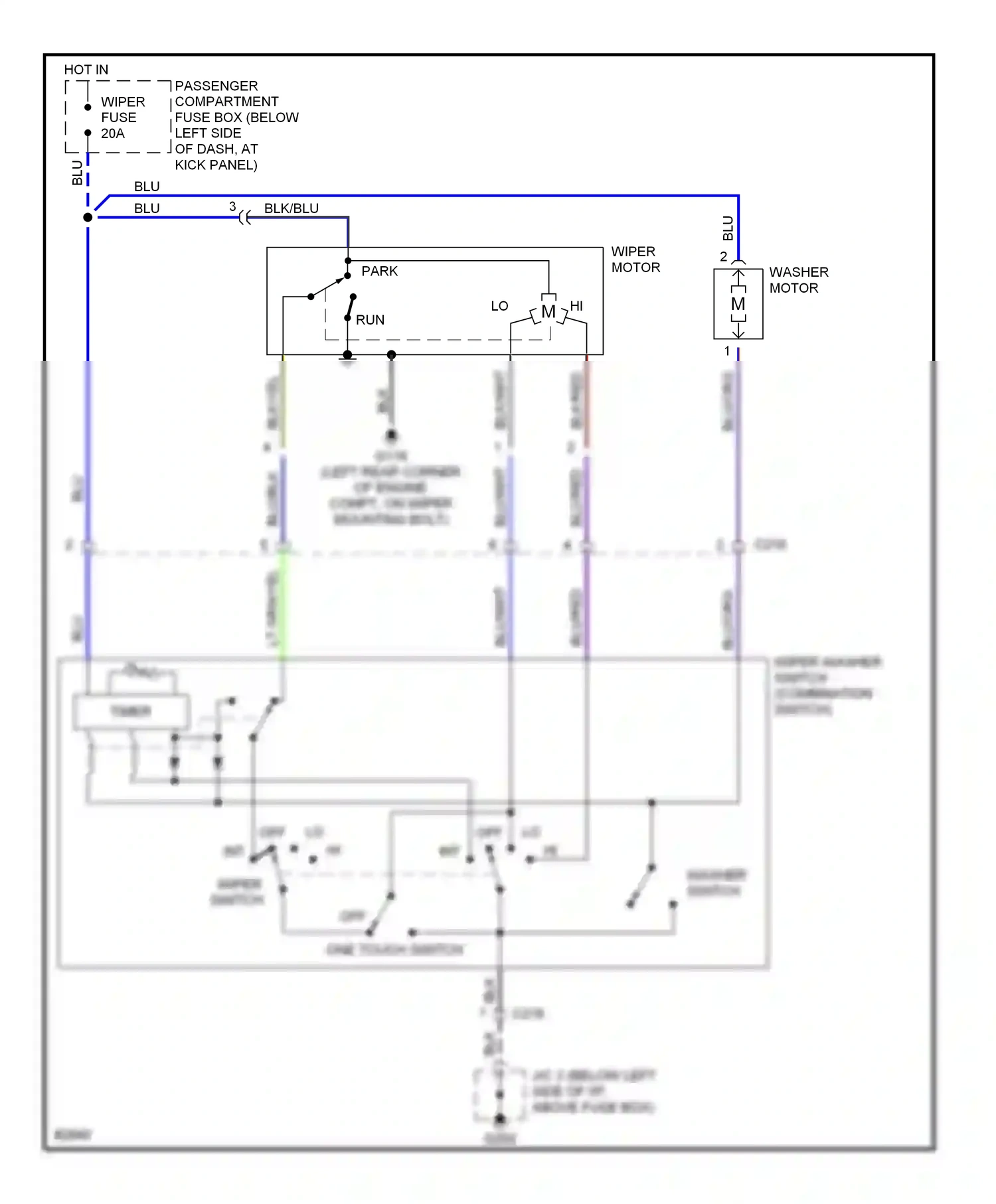 Kia Sephia I facelift (1994-1998) timer wiring diagram  (1 of 1)