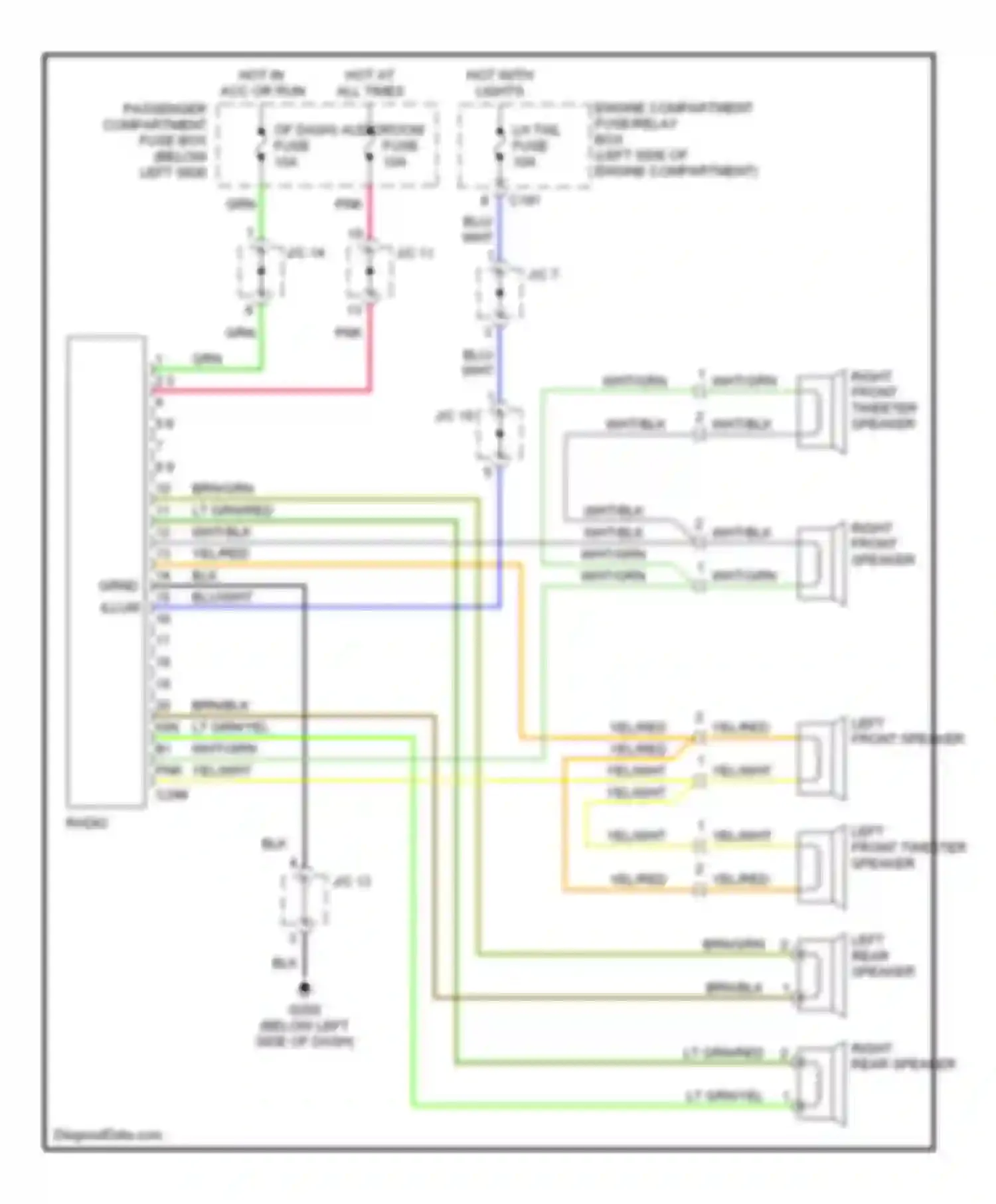Wiring diagram 1 2 3 4 5 6 7 8 9 10 11 12 13 14 15 16 17 18 19 20 ign b+ pnk for Kia Sephia II (1997-2001) (1 of 1)