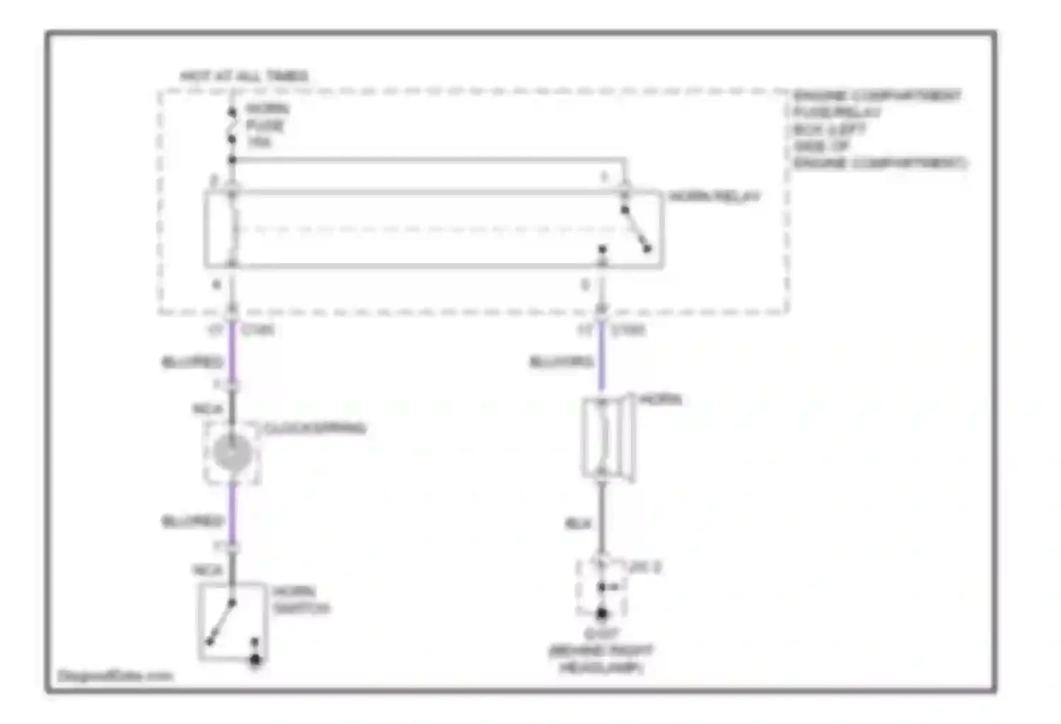 Wiring diagram horn relay for Kia Sephia II (1997-2001) (1 of 2)