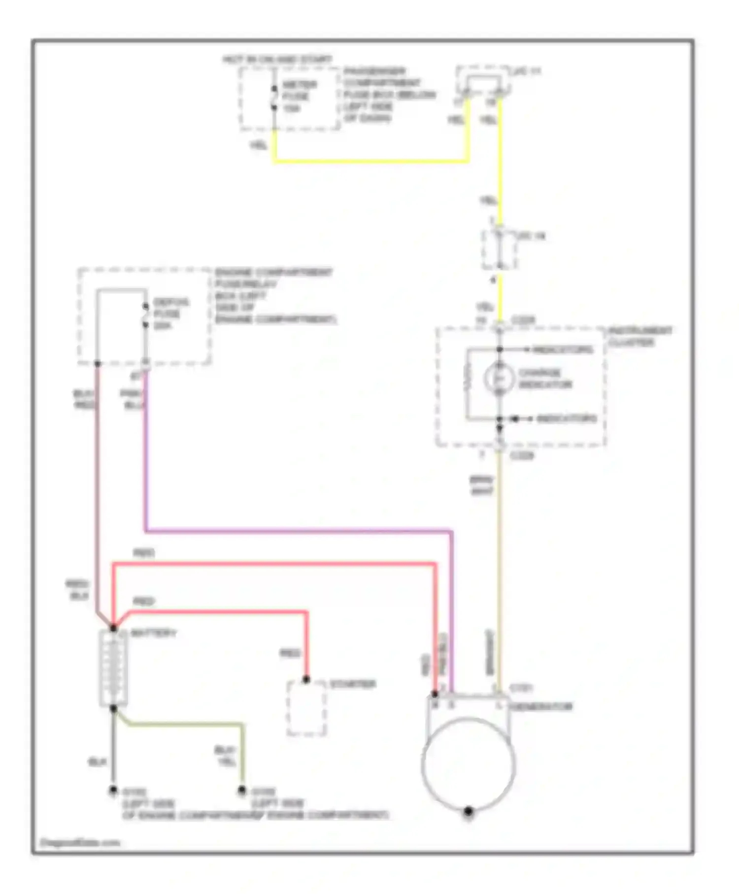 Wiring diagram instrument cluster for Kia Sephia II (1997-2001) (11 of 14)