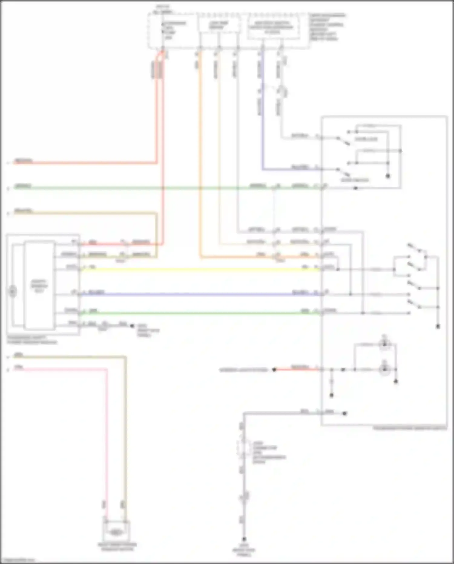 Wiring diagram passenger power window switch for Kia Sorento Prime III facelift (2017-2020) (8 of 8)