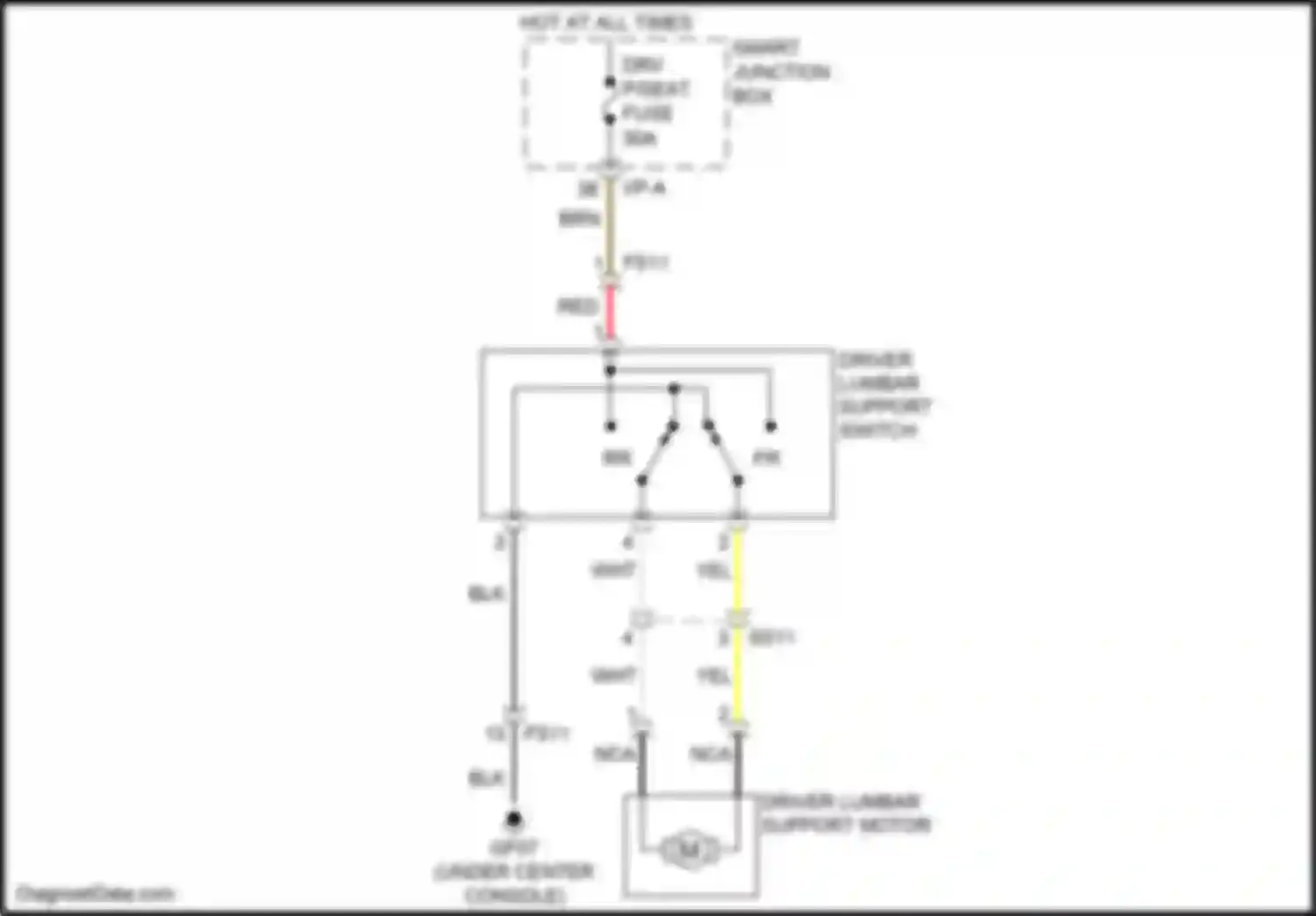 Wiring diagram driver lumbar support switch for Kia Sorento Prime III (2014-2017) (2 of 5)