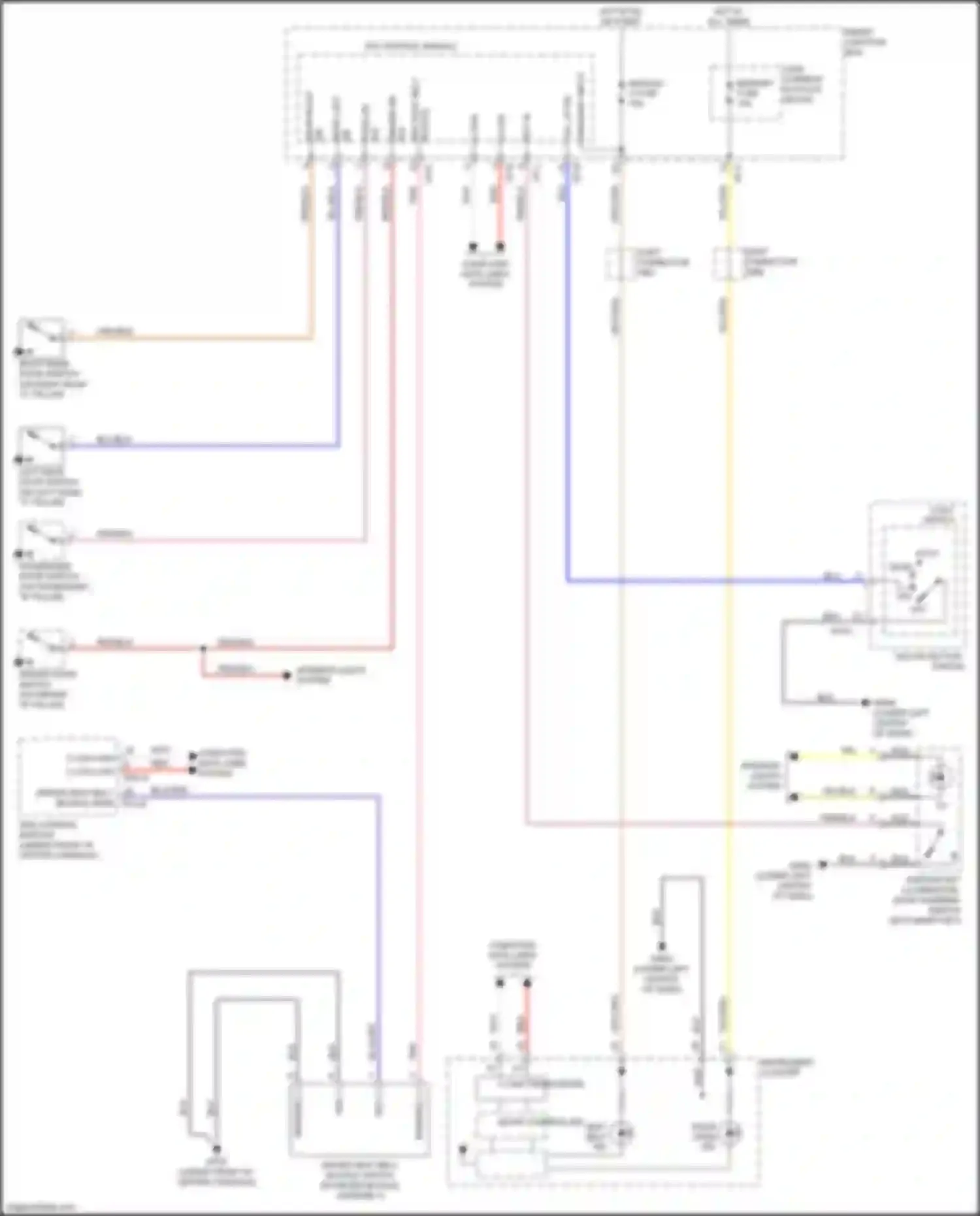 Wiring diagram ignition key illumination, door warning switch for Kia Sorento Prime III (2014-2017) (1 of 4)