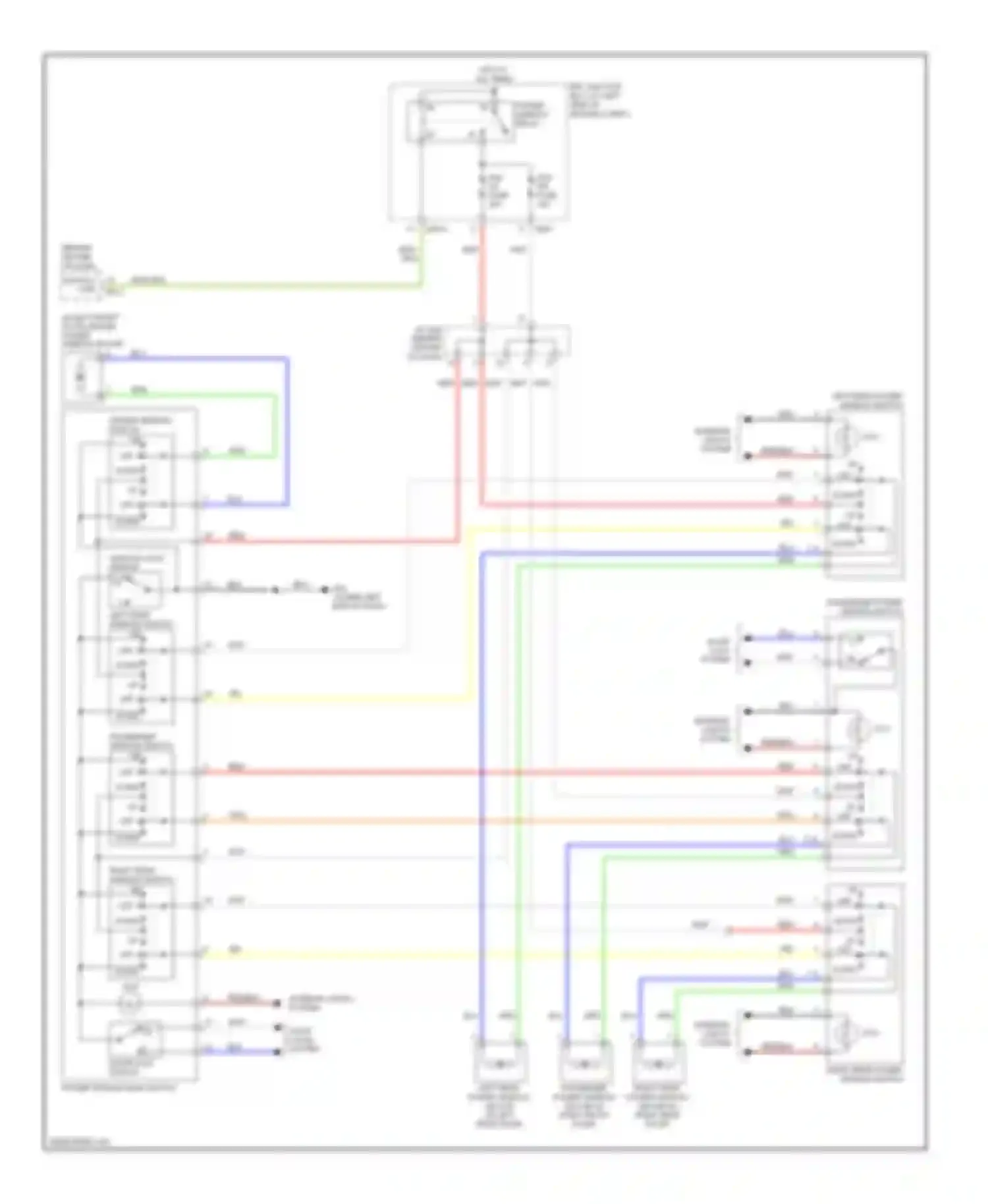 Wiring diagram left rear power window switch for Kia Sorento I facelift (2006-2011) (1 of 1)