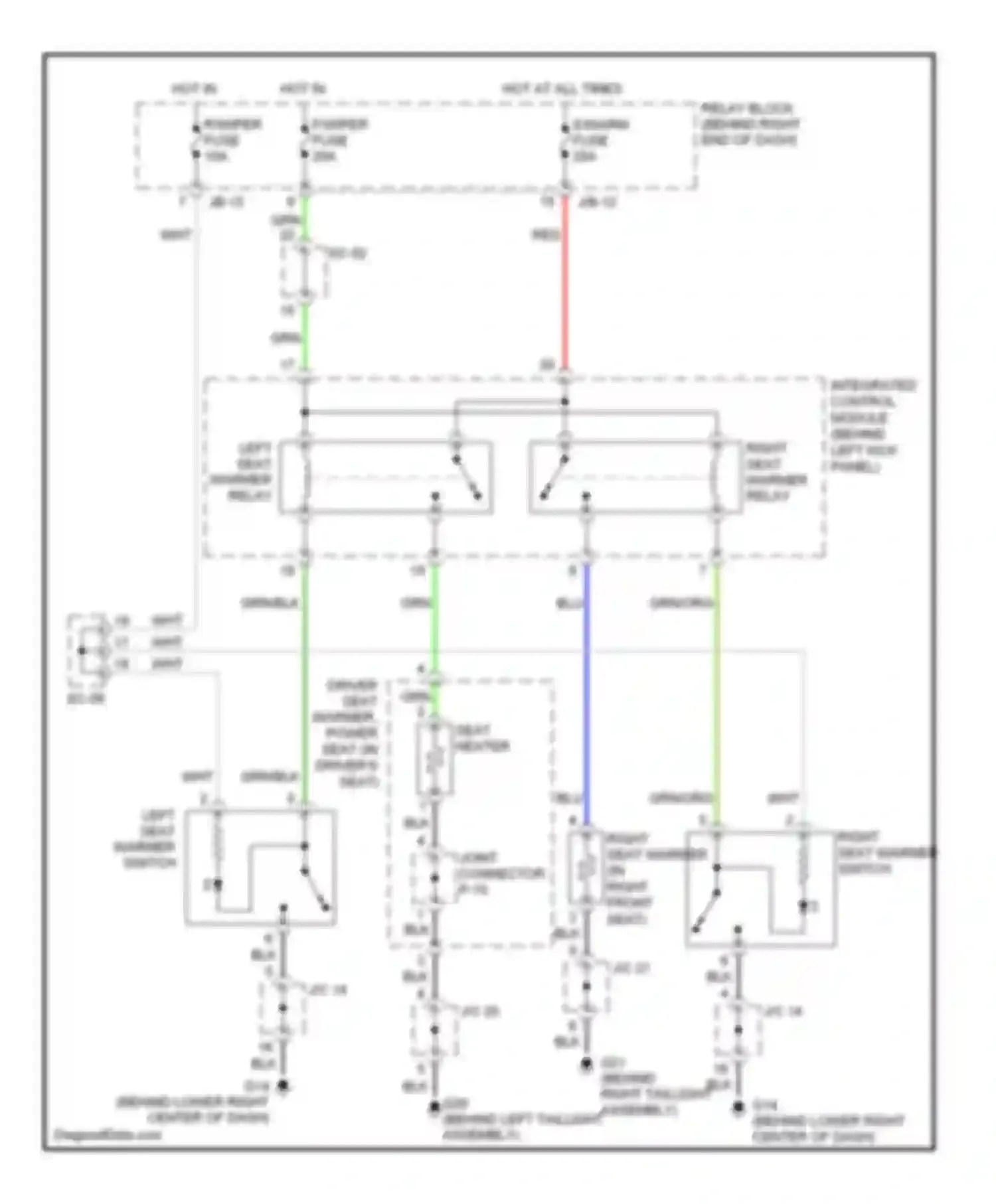 Wiring diagram s/warm fuse for Kia Sorento I (2002-2006)