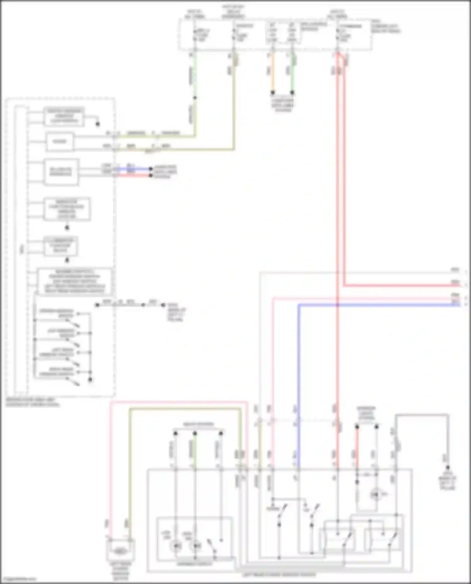 Wiring diagram left rear power window switch for Kia Sorento IV facelift (2023-2024) (6 of 16)
