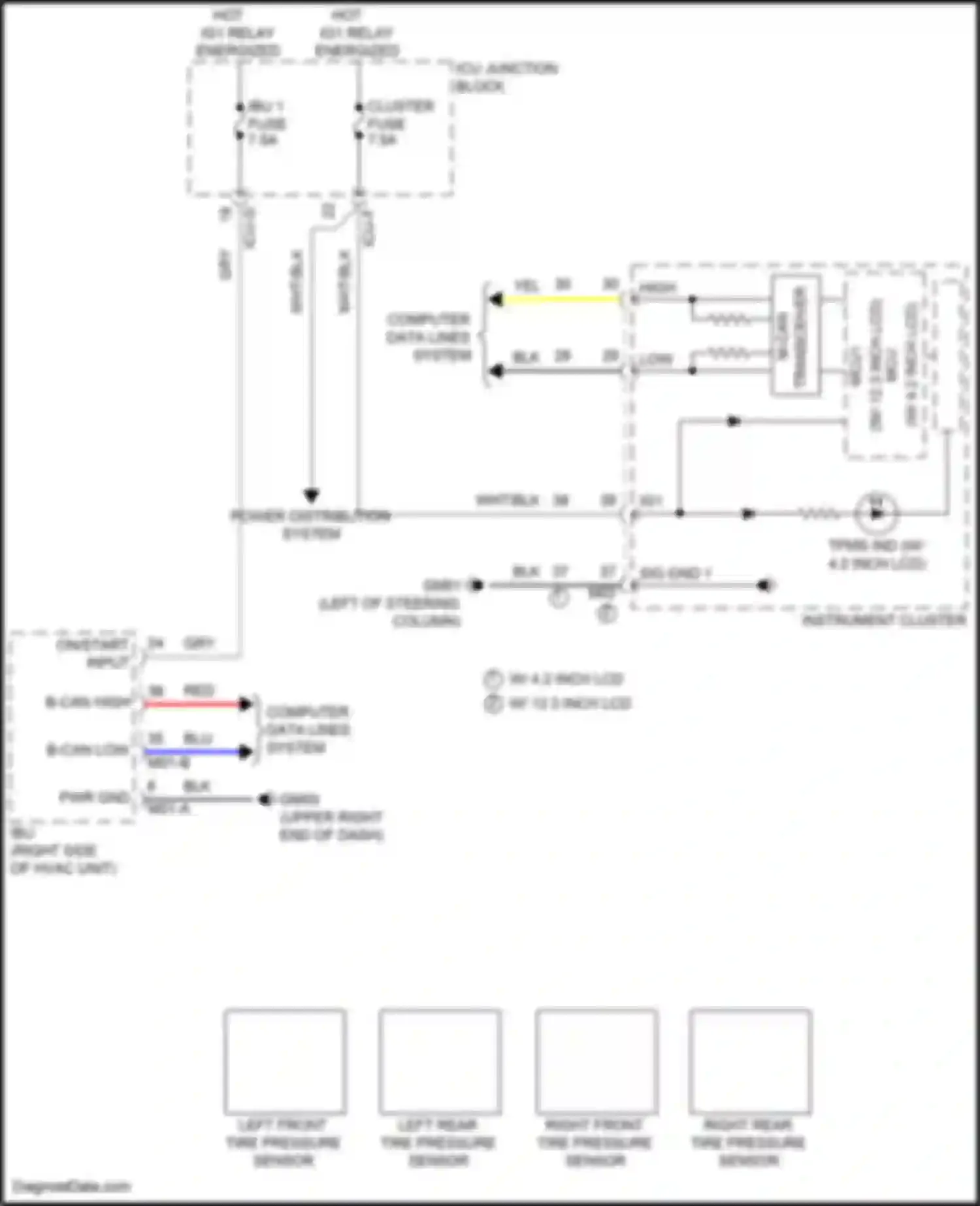 Wiring diagram right front tire pressure sensor for Kia Sorento IV facelift (2023-2024) (2 of 2)