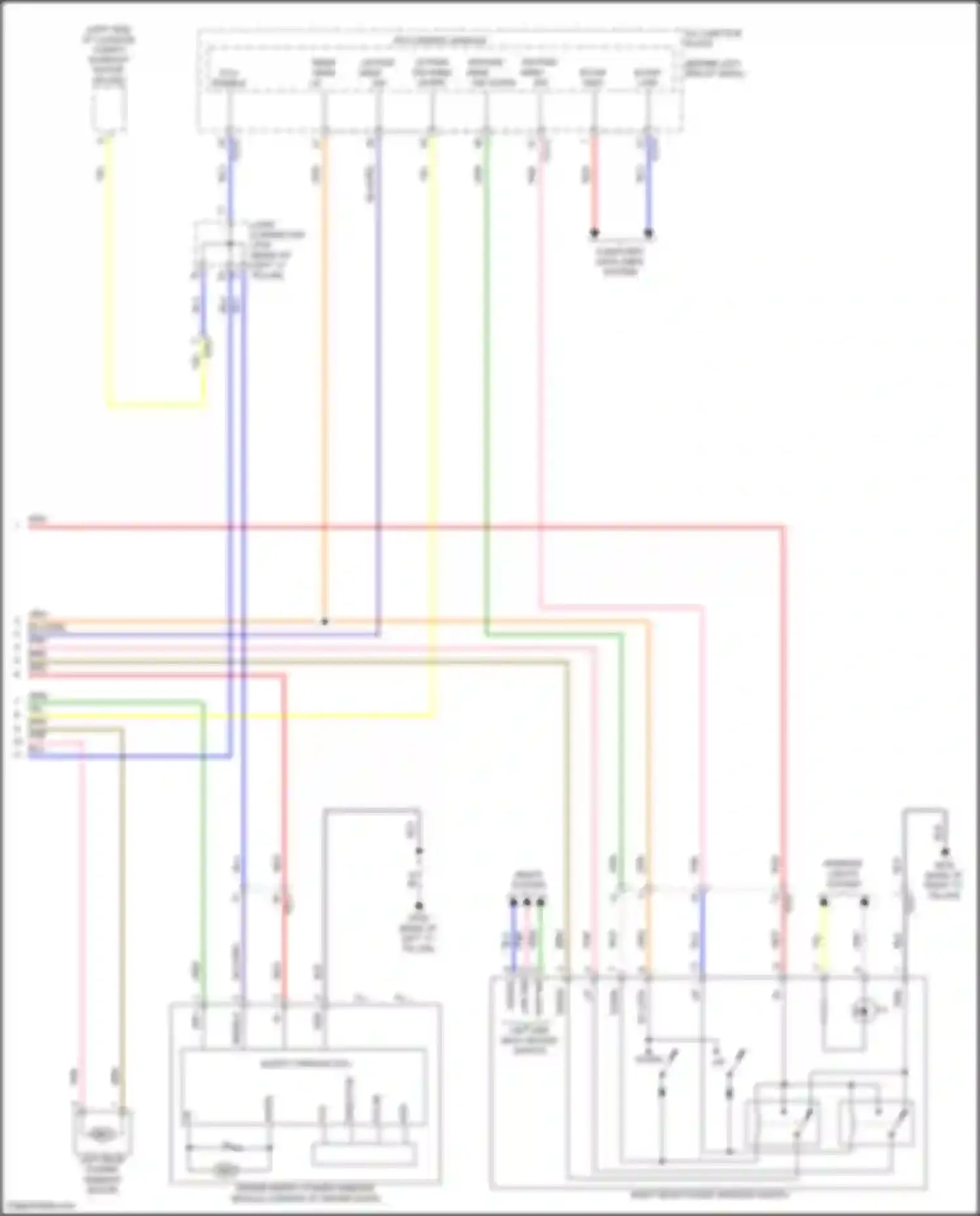 Wiring diagram right rear power window switch for Kia Sorento IV facelift (2023-2024) (9 of 16)