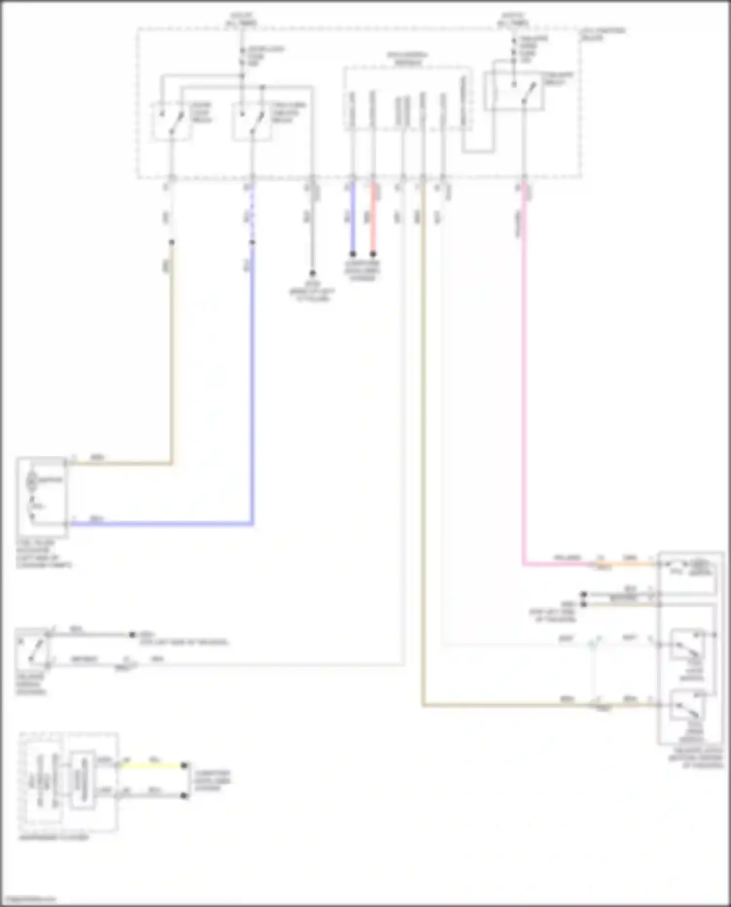 Wiring diagram tailgate latch for Kia Sorento IV facelift (2023-2024) (1 of 6)