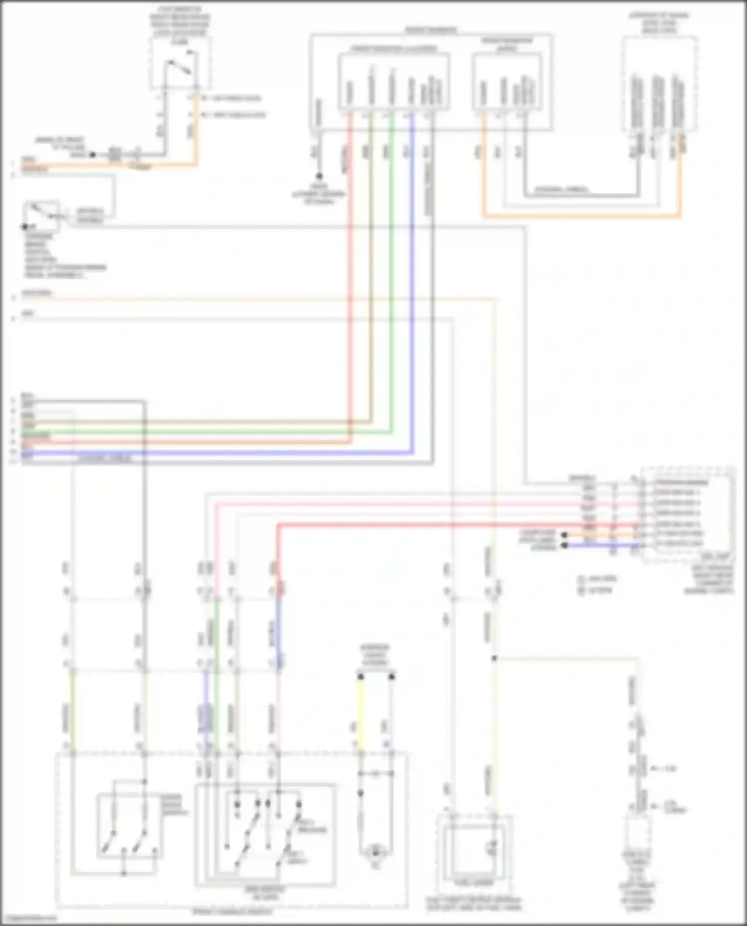 Wiring diagram w/o child lock for Kia Sorento IV facelift (2023-2024) (13 of 15)