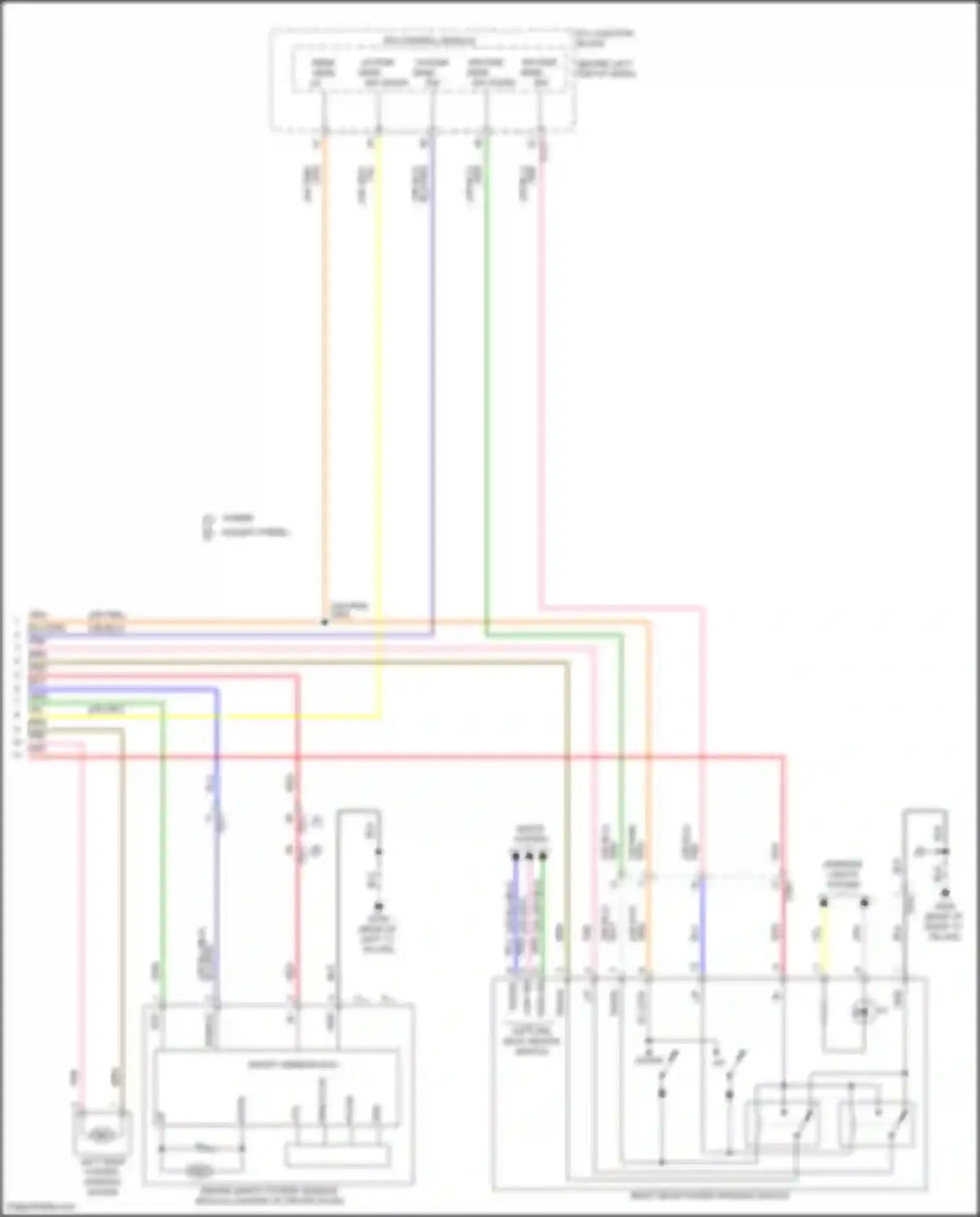 Wiring diagram left rear power window motor for Kia Sorento IV (2020-2024) (1 of 2)