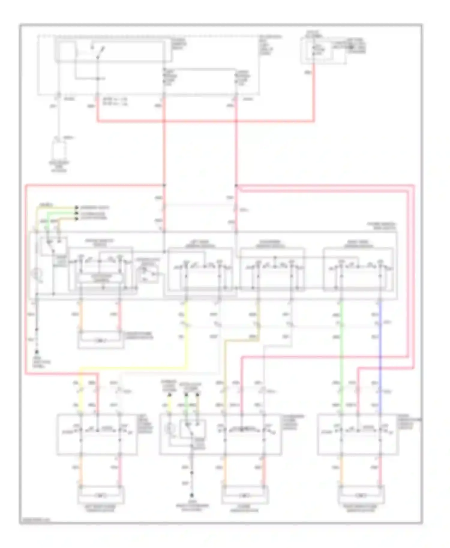 Wiring diagram driver window switch for Kia Soul I facelift (2011-2014) (1 of 1)