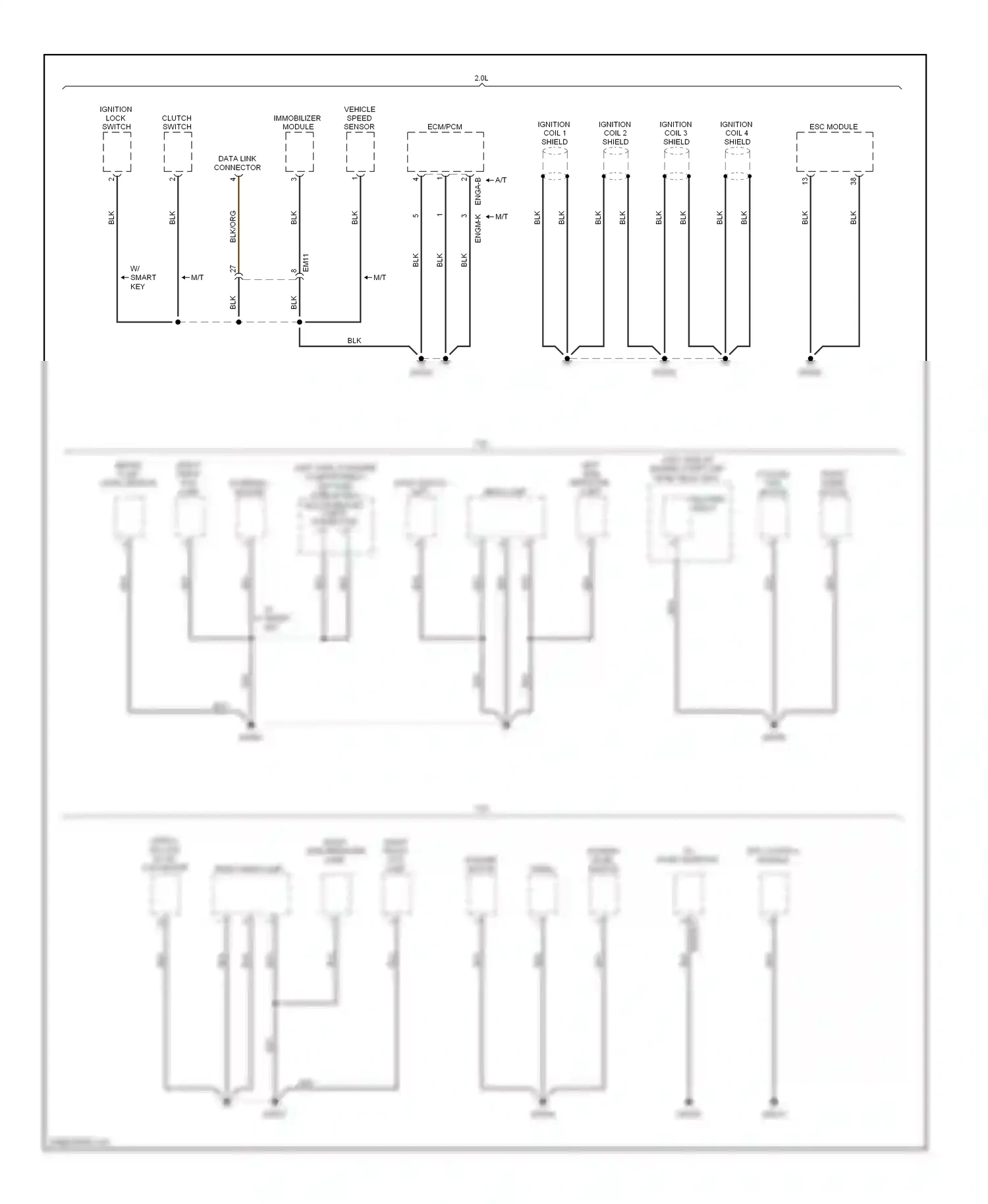 Kia Soul I facelift (2011-2014) ignition coil 4 shield wiring diagram  (2 of 2)
