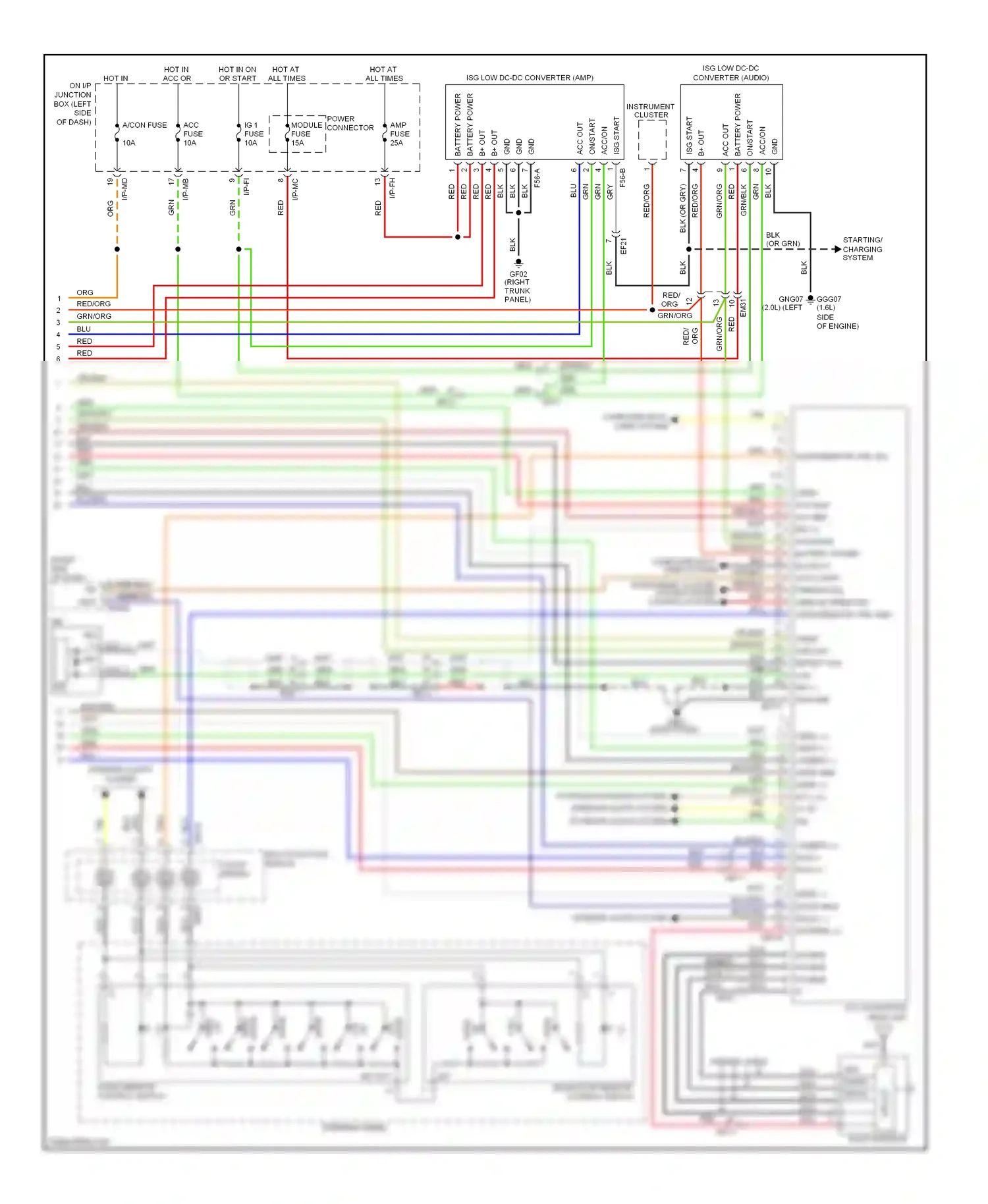 Wiring diagram starting/charging system interior lights system exterior lights system for Kia Soul I facelift (2011-2014) (1 of 8)