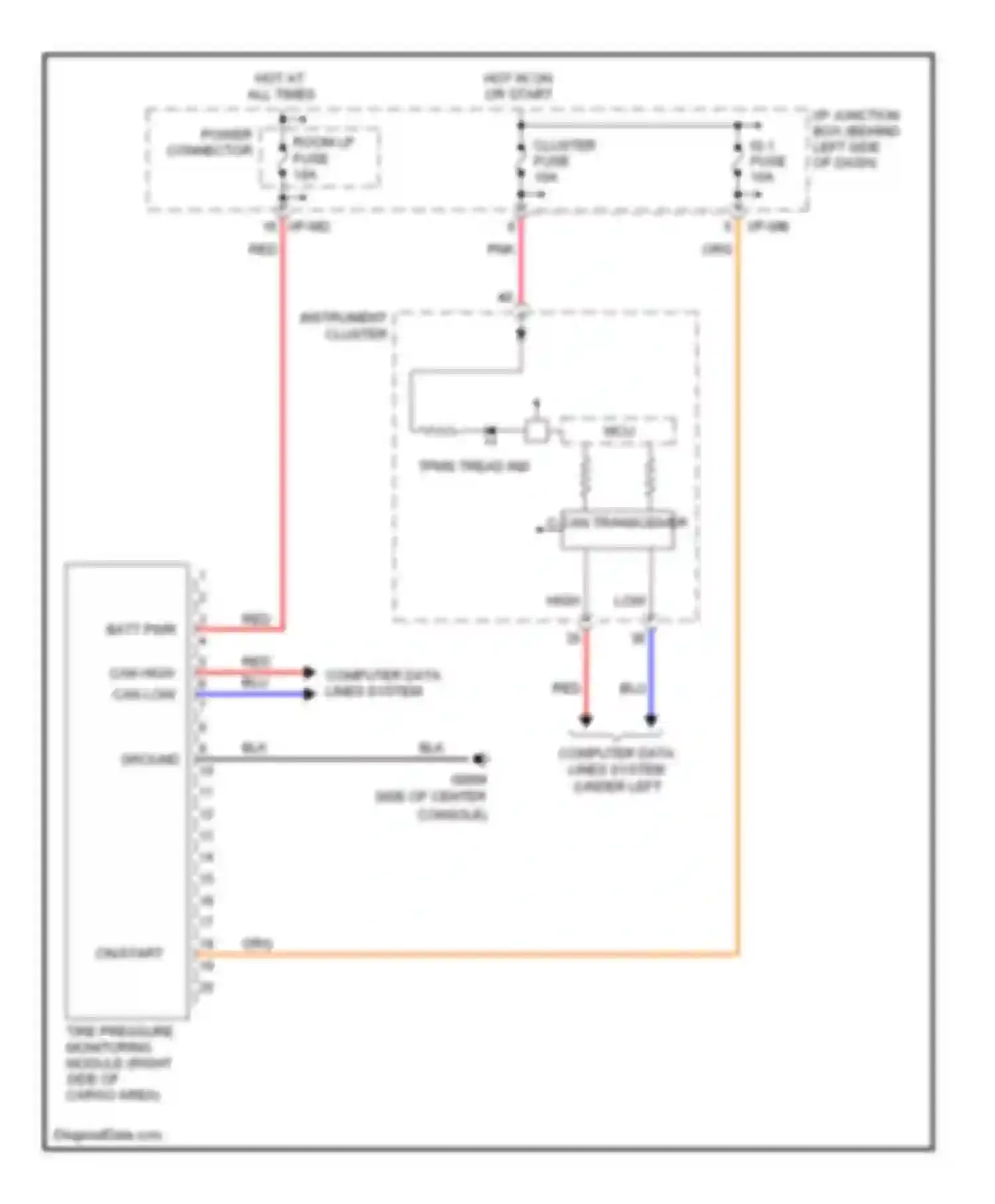 Wiring diagram tpms tread ind for Kia Soul I facelift (2011-2014) (2 of 2)